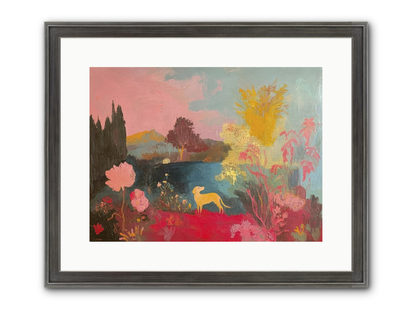 Lakeside Memories Framed Print - Slimwoods Black/Silver 16x12