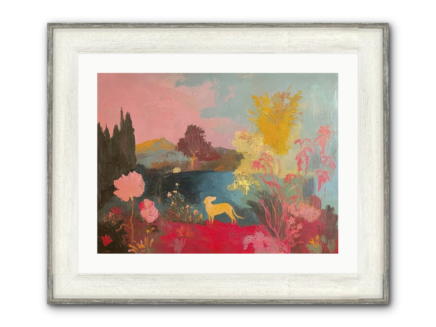 Lakeside Memories Framed Print - Driftwood White 24x18
