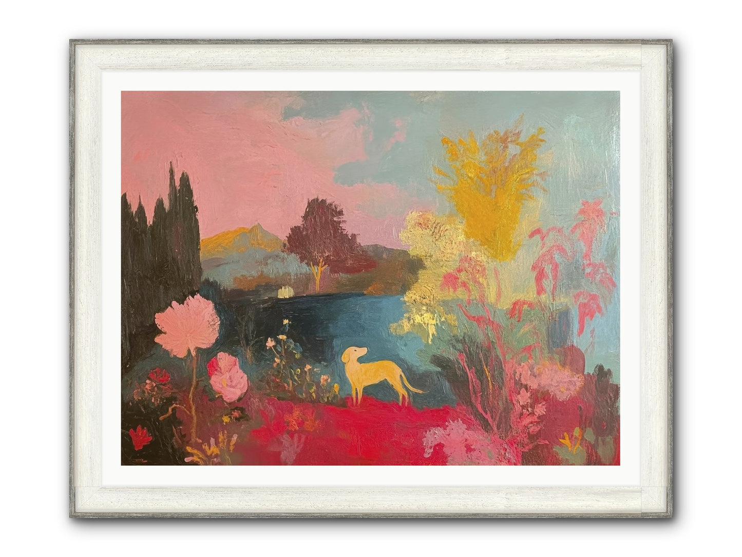 Lakeside Memories Framed Print - Driftwood White 48x36