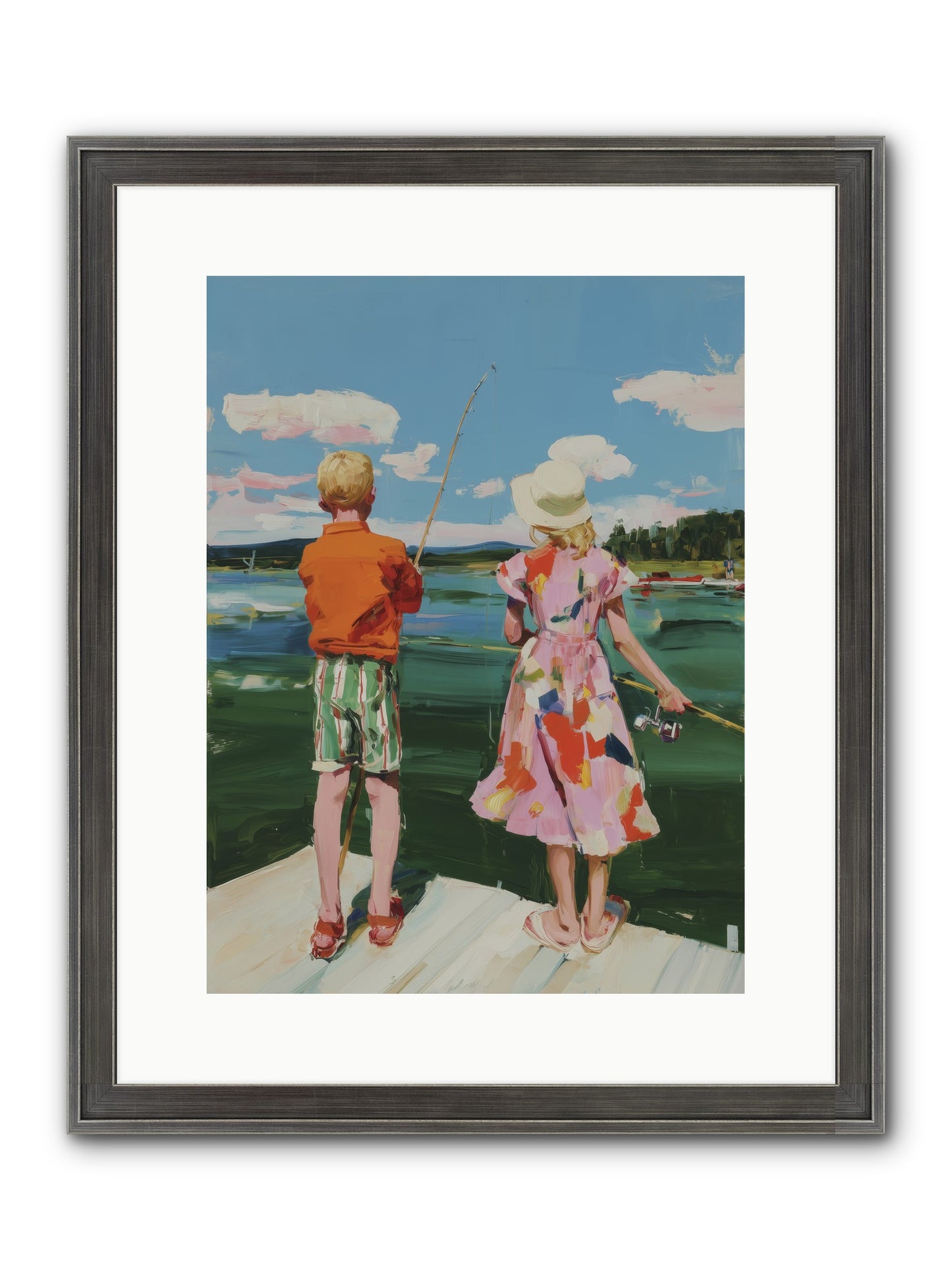 Lakeside Refuge Framed Print - Slimwoods Black/Silver 12x16
