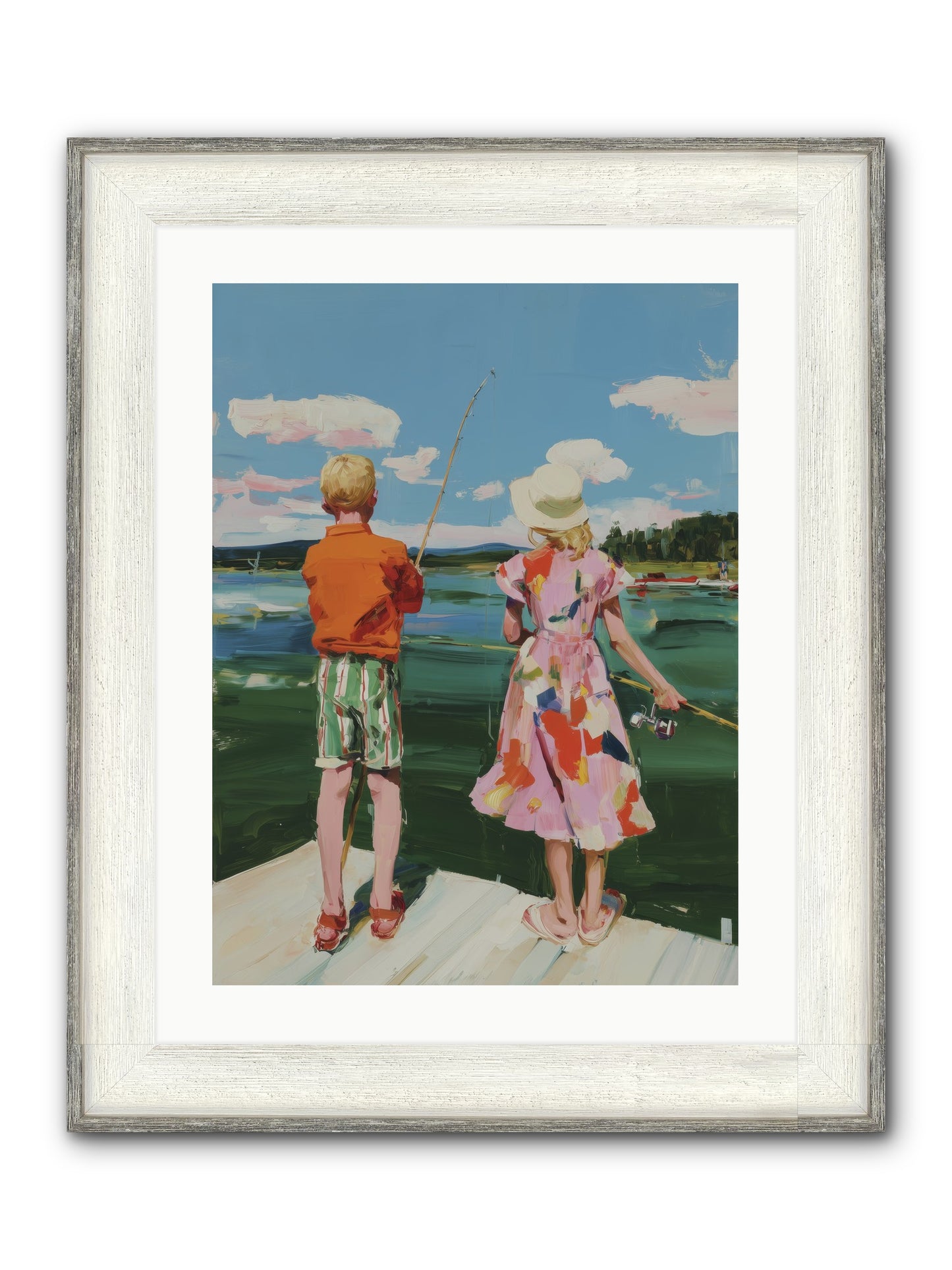 Lakeside Refuge Framed Print - Driftwood White 18x24