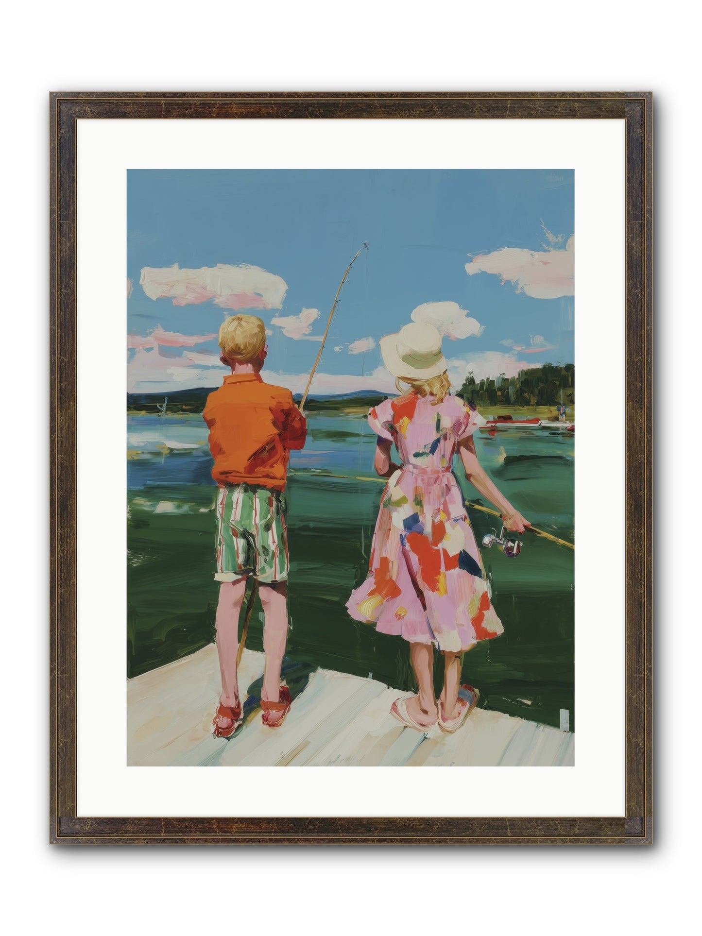 Lakeside Refuge Framed Print - Slimwoods Black/Gold 18x24