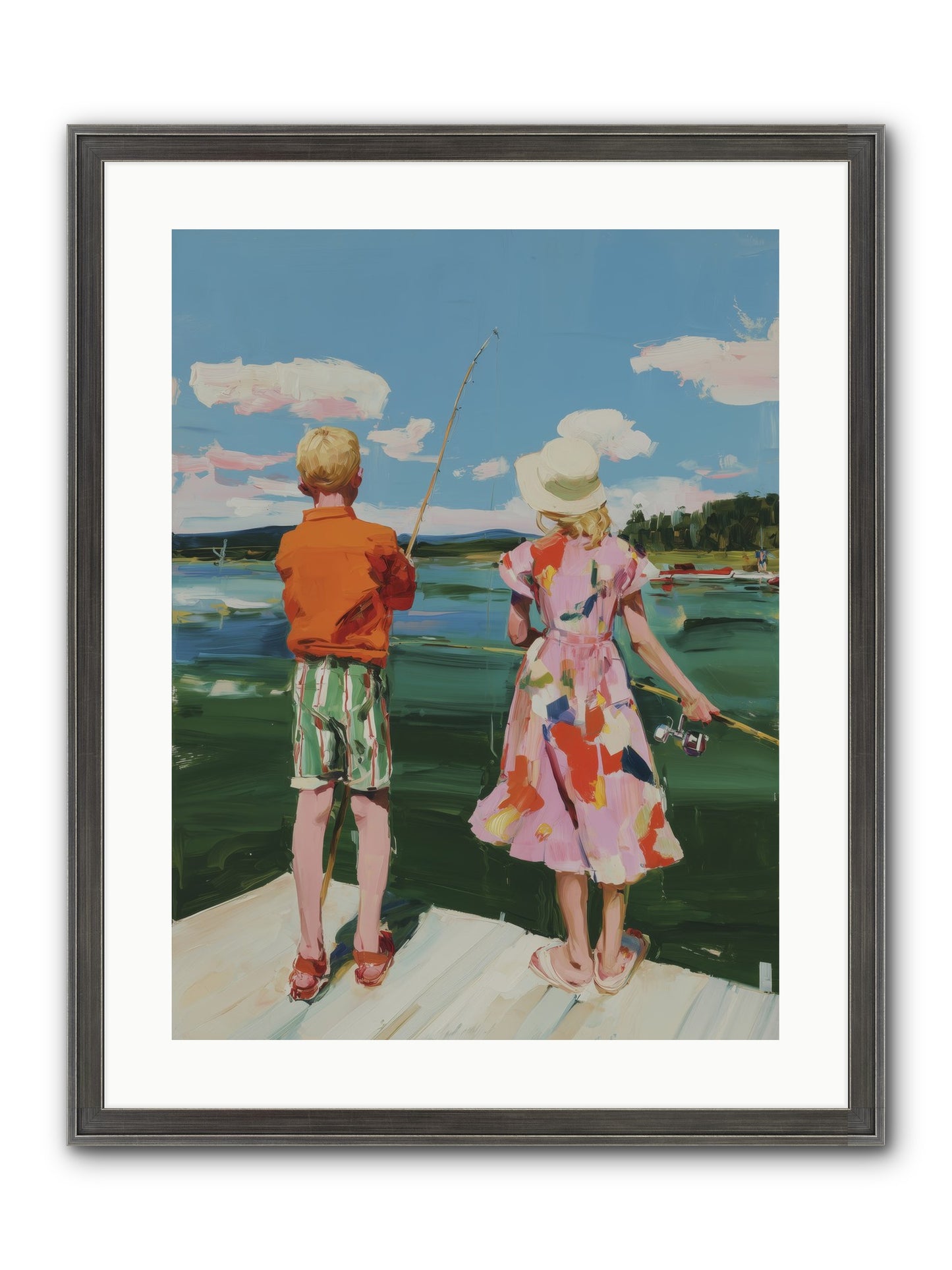 Lakeside Refuge Framed Print - Slimwoods Black/Silver 18x24