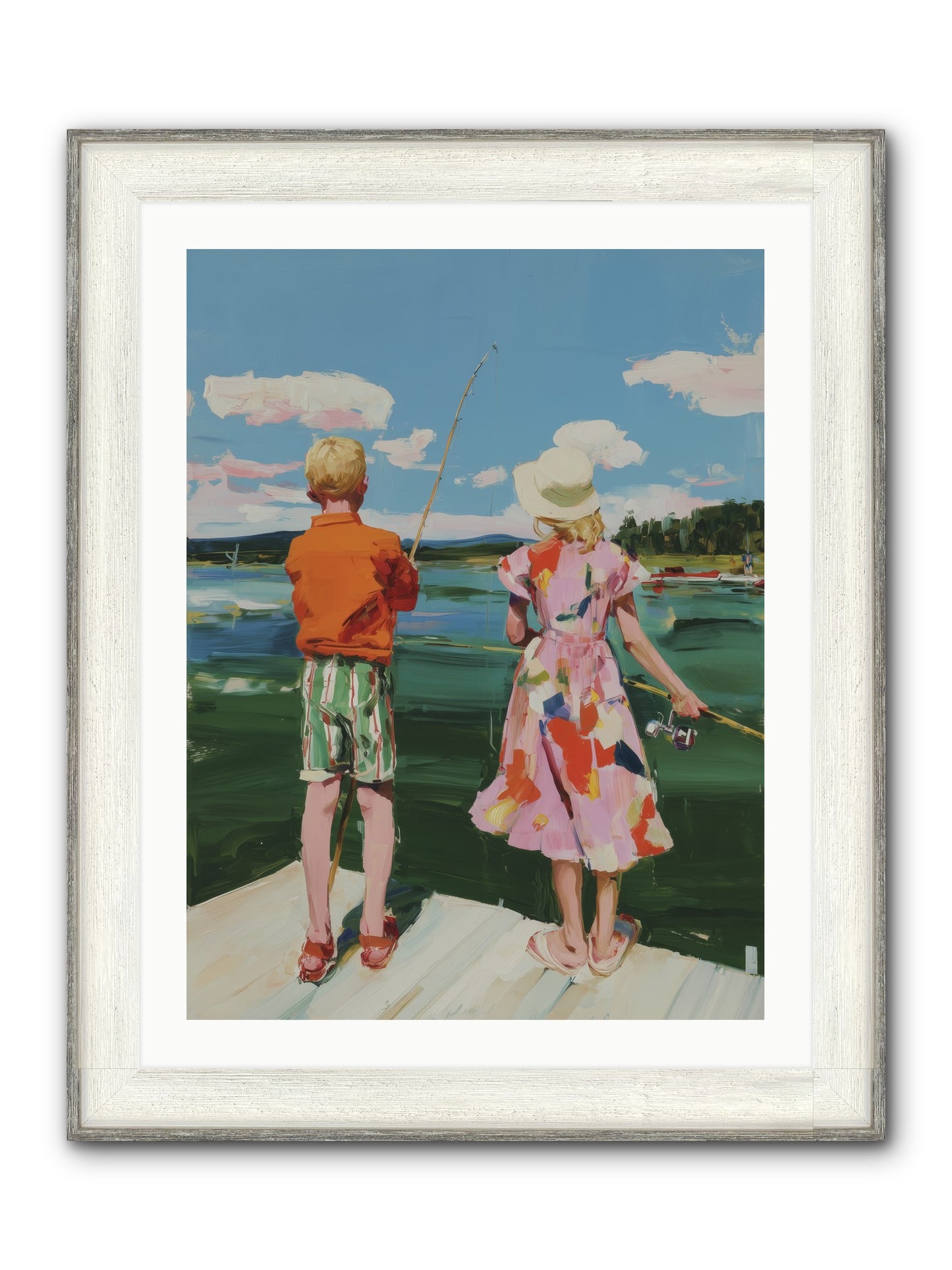 Lakeside Refuge Framed Print - Driftwood White 24x32
