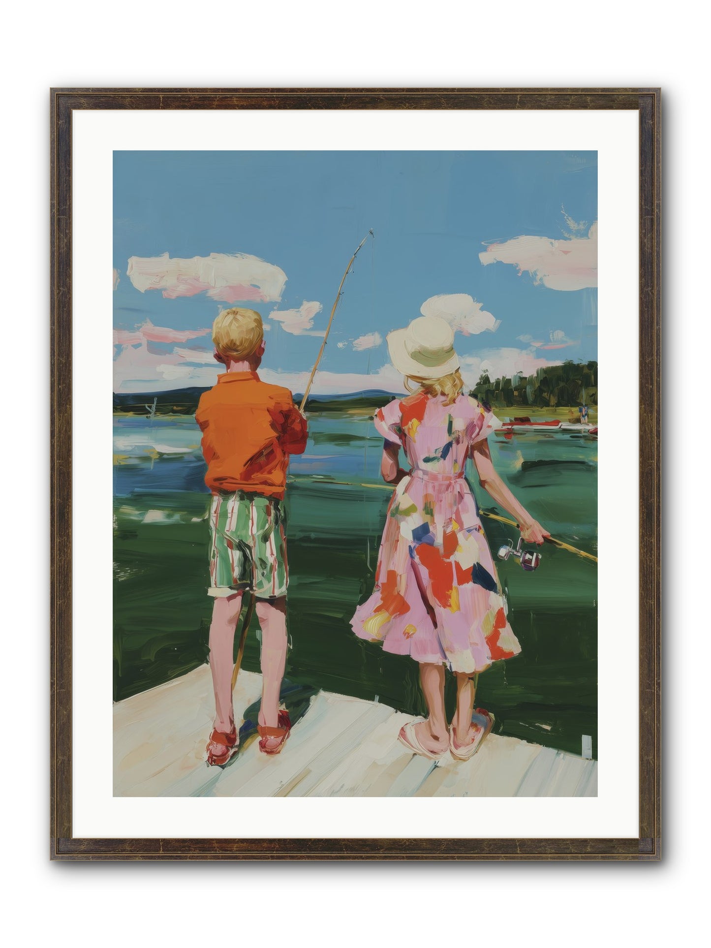 Lakeside Refuge Framed Print - Slimwoods Black/Gold 24x32