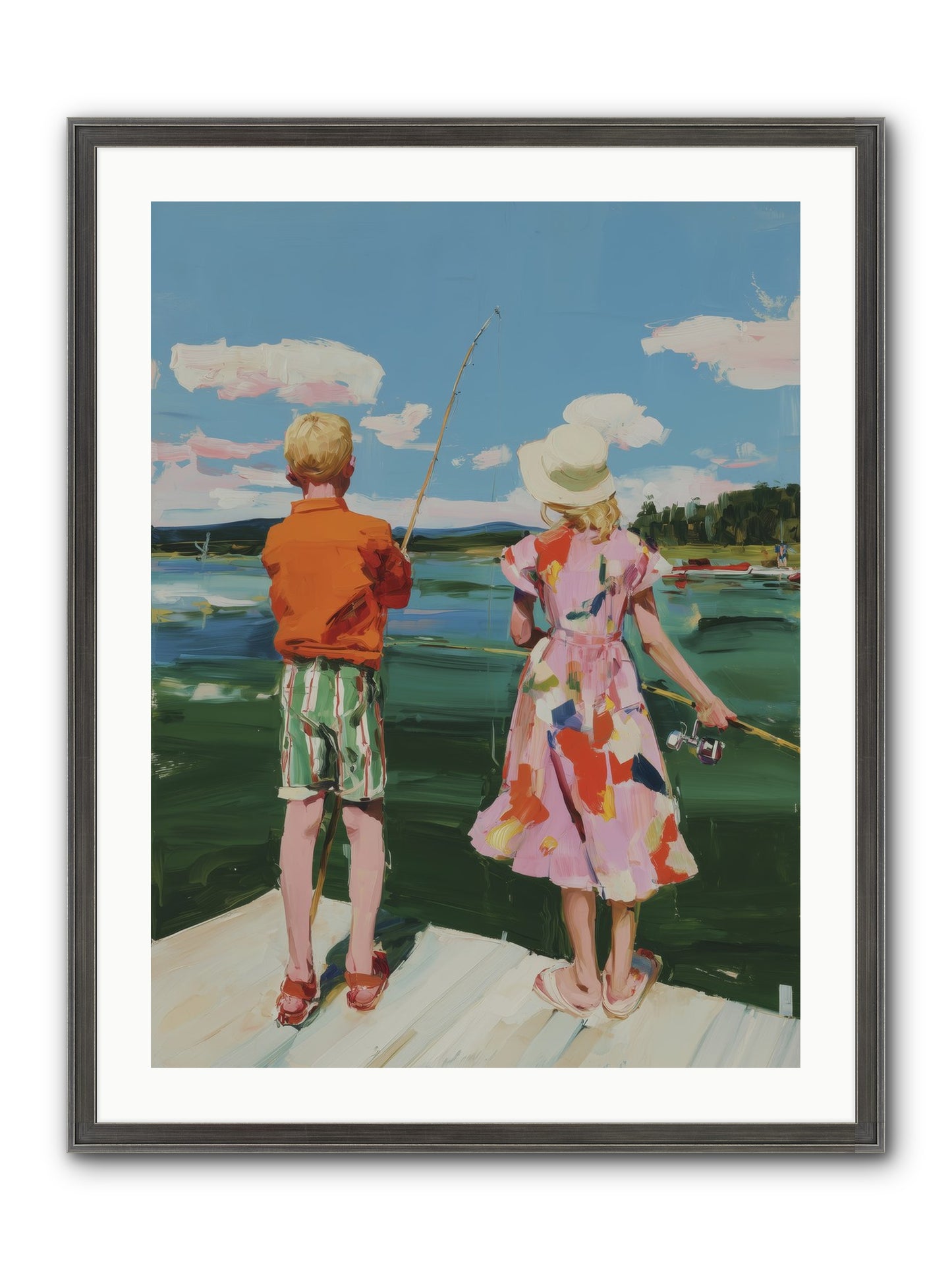 Lakeside Refuge Framed Print - Slimwoods Black/Silver 24x32