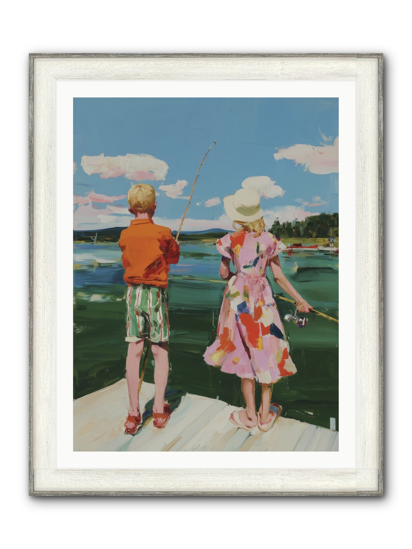 Lakeside Refuge Framed Print - Driftwood White 30x40