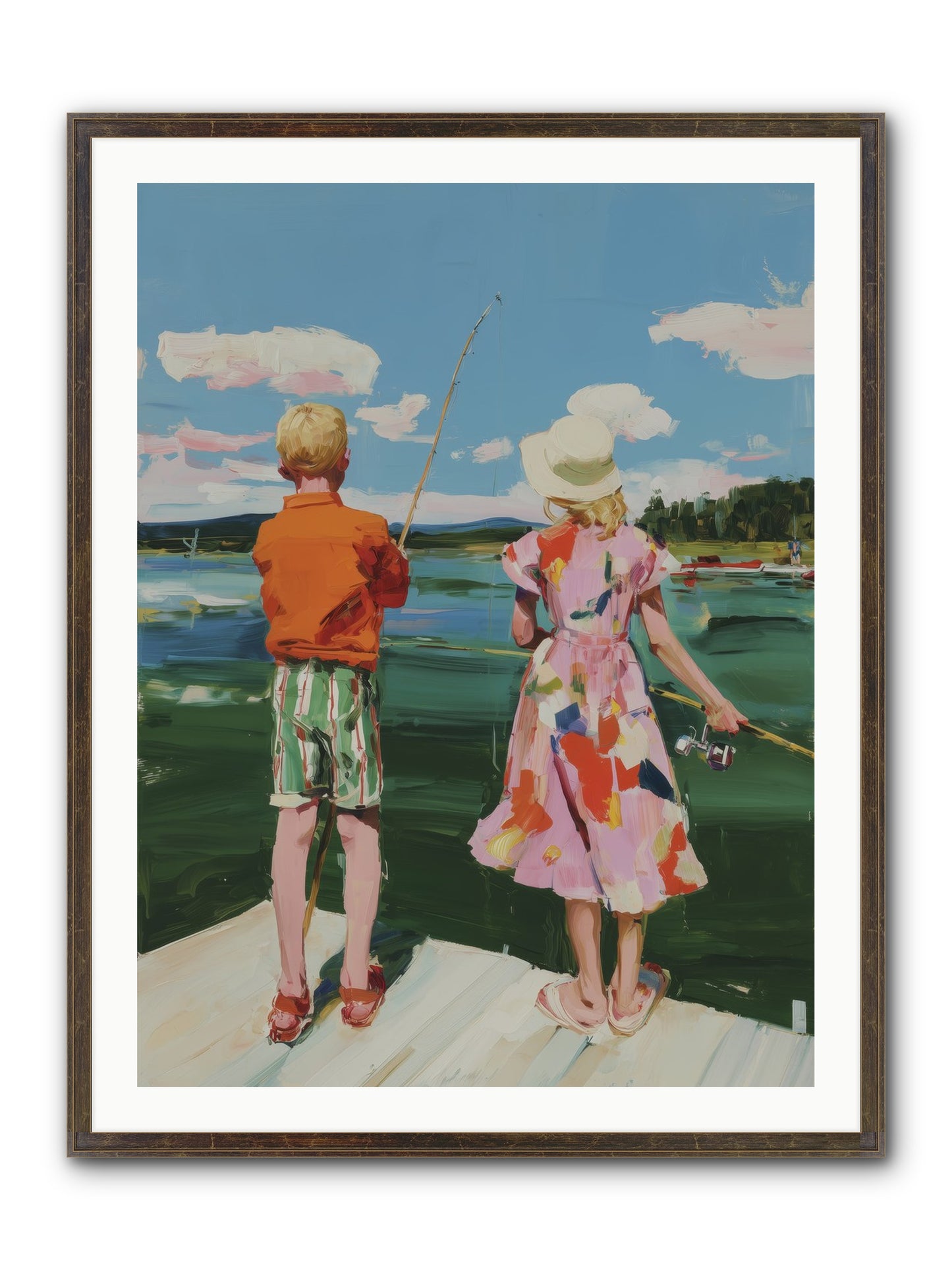 Lakeside Refuge Framed Print - Slimwoods Black/Gold 30x40