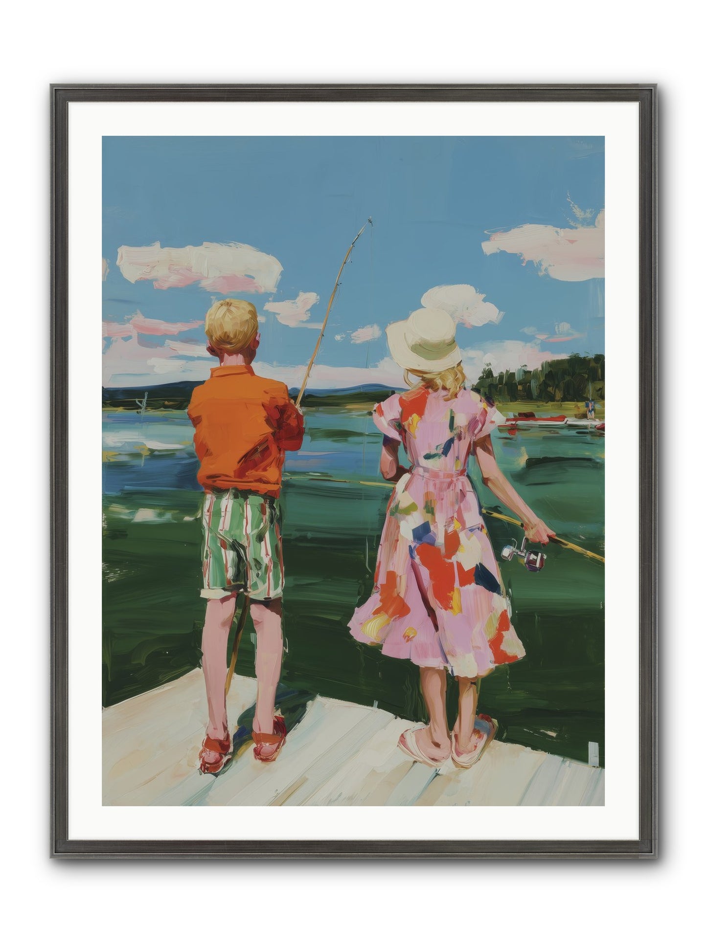 Lakeside Refuge Framed Print - Slimwoods Black/Silver 30x40