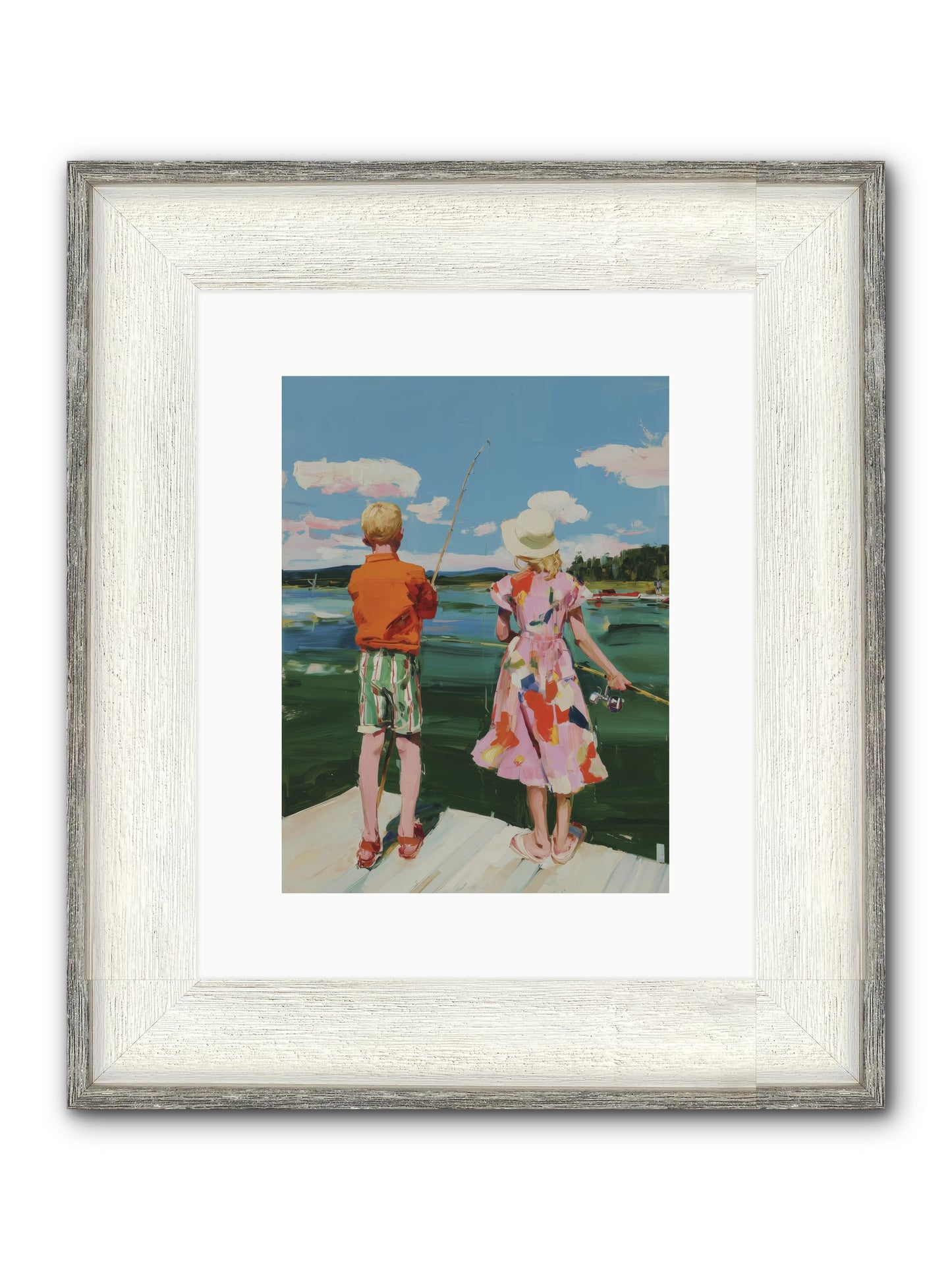 Lakeside Refuge Framed Print - Driftwood White 9x12