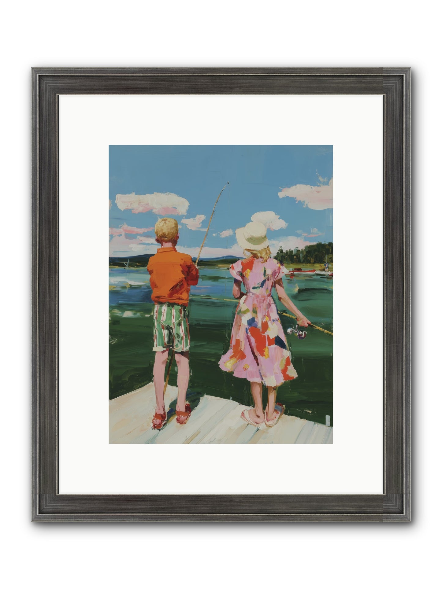 Lakeside Refuge Framed Print - Slimwoods Black/Silver 9x12