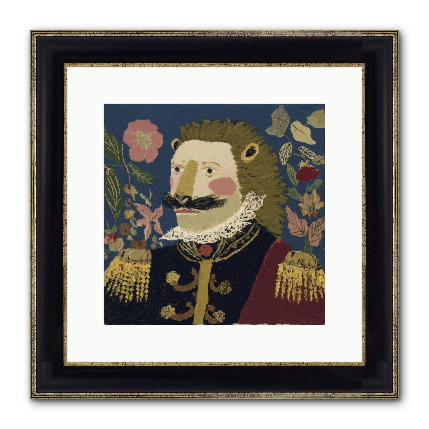 Language Of Flowers Framed Print - Black & Gold 12x12