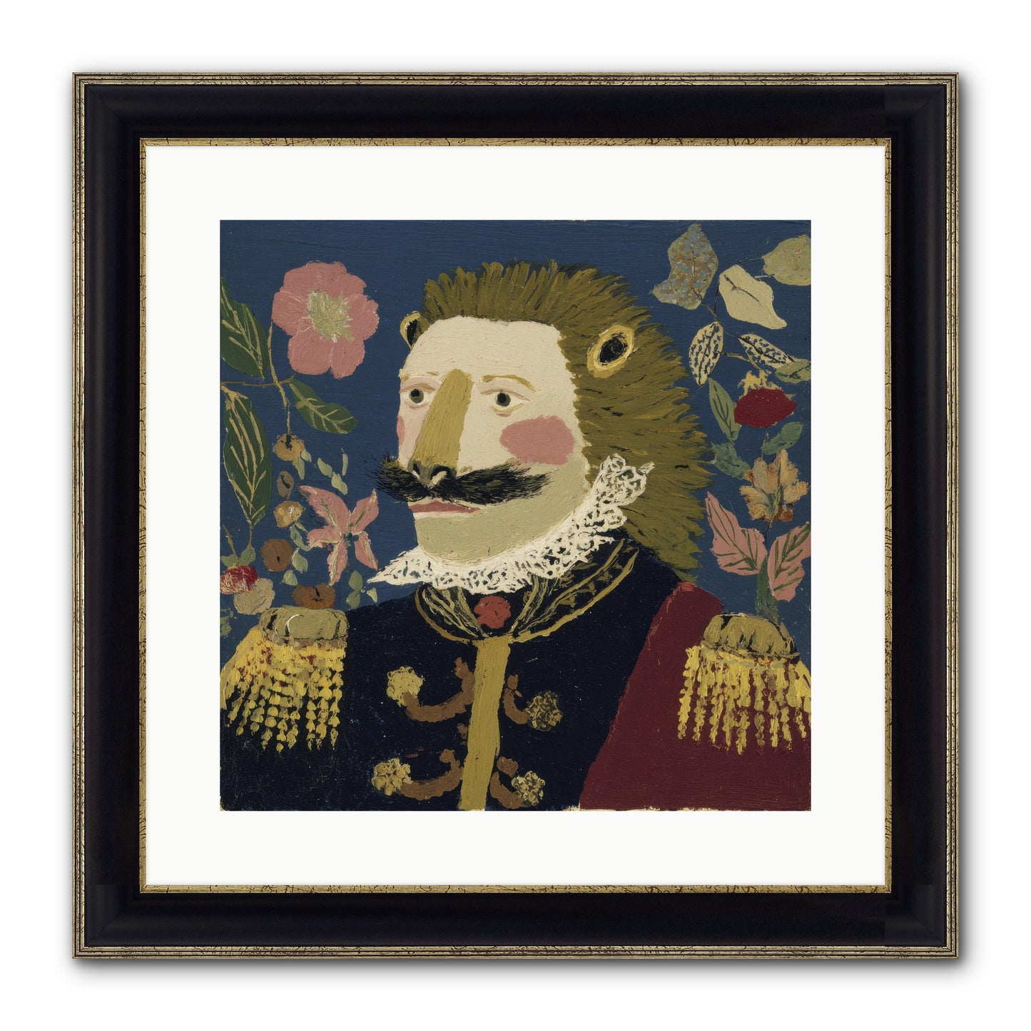 Language Of Flowers Framed Print - Black & Gold 16x16