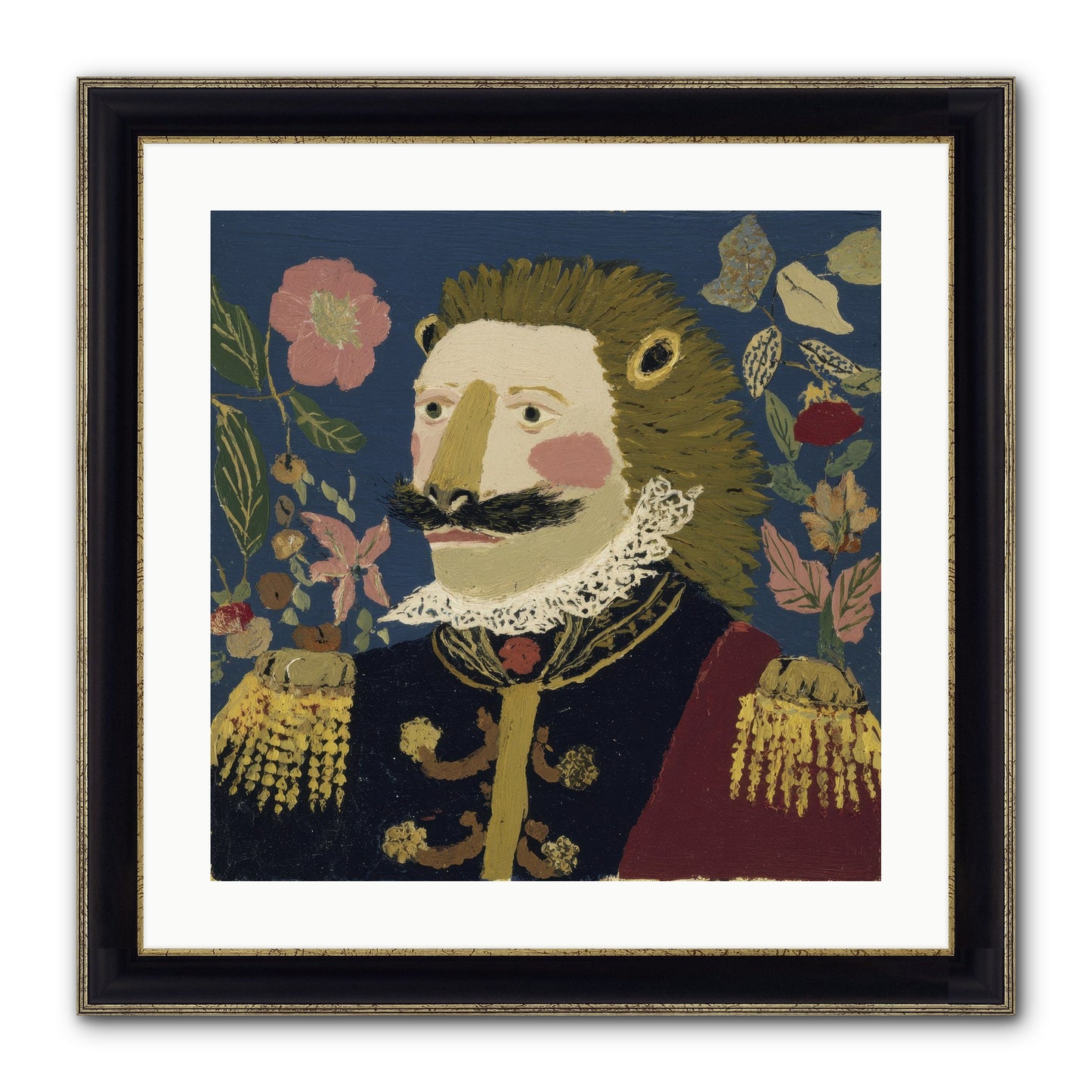 Language Of Flowers Framed Print - Black & Gold 20x20