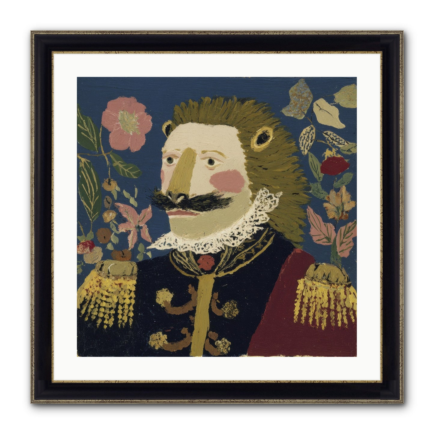 Language Of Flowers Framed Print - Black & Gold 24x24
