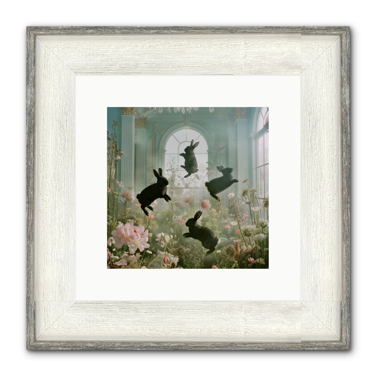 Lapin Noir Fantasia Framed Print - Driftwood White 10x10