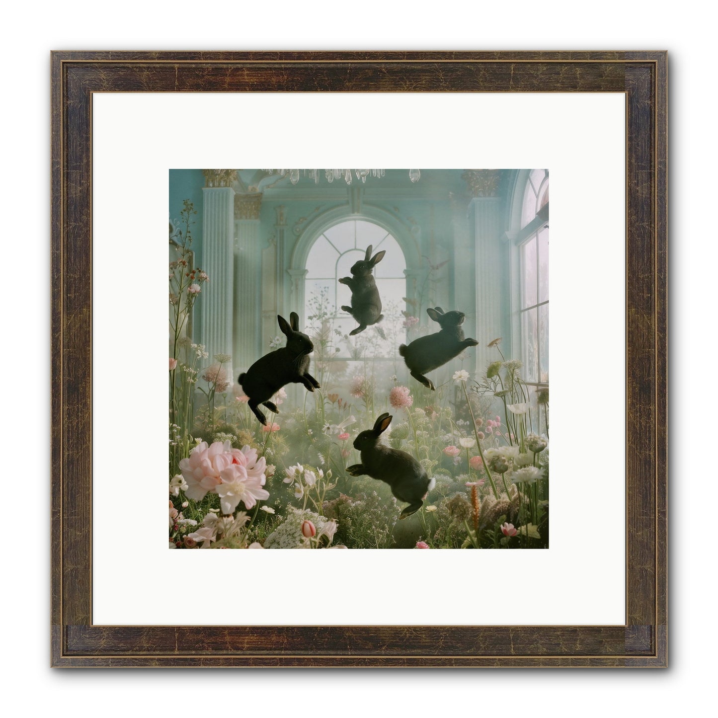 Lapin Noir Fantasia Framed Print - Slimwoods Black/Gold 10x10