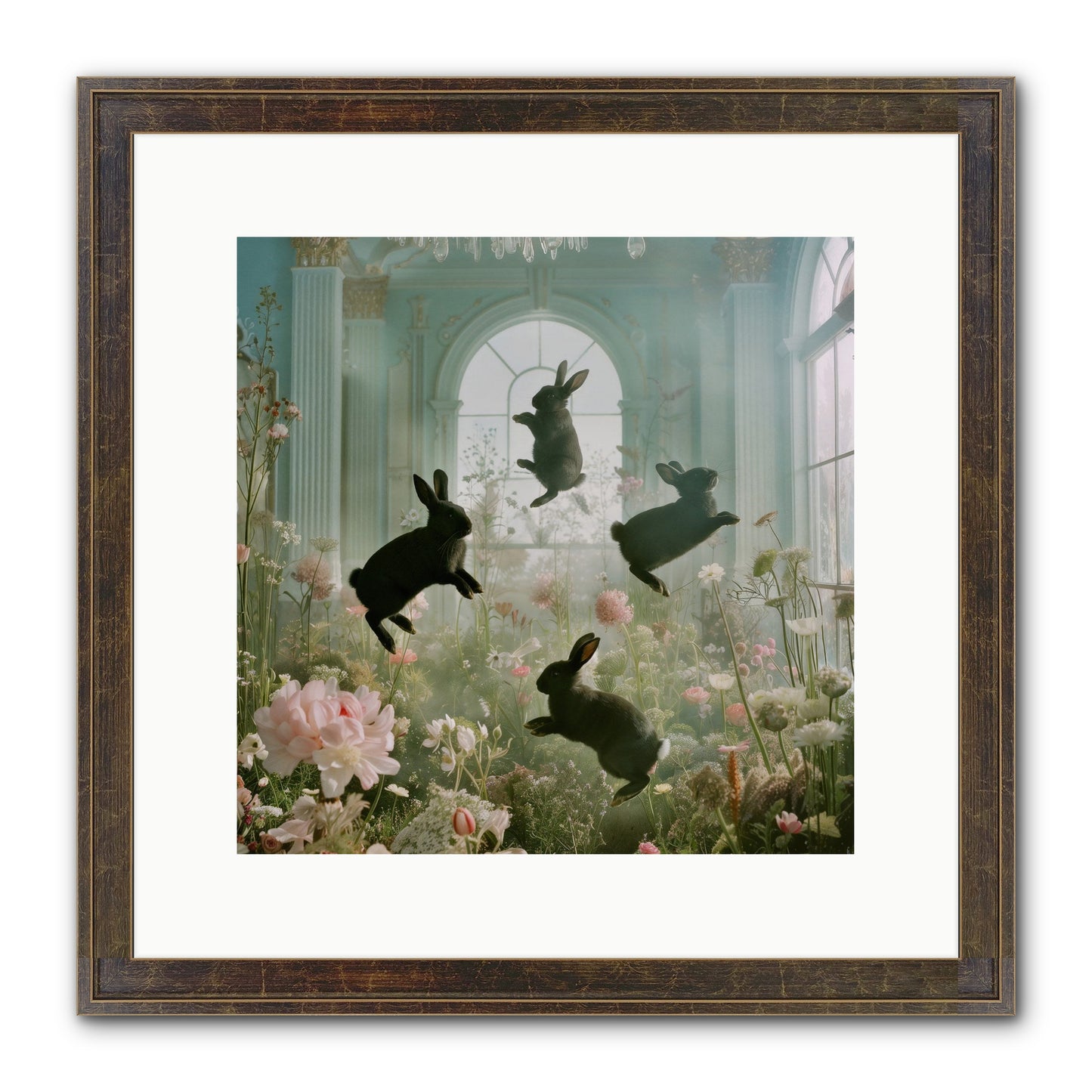 Lapin Noir Fantasia Framed Print - Slimwoods Black/Gold 12x12