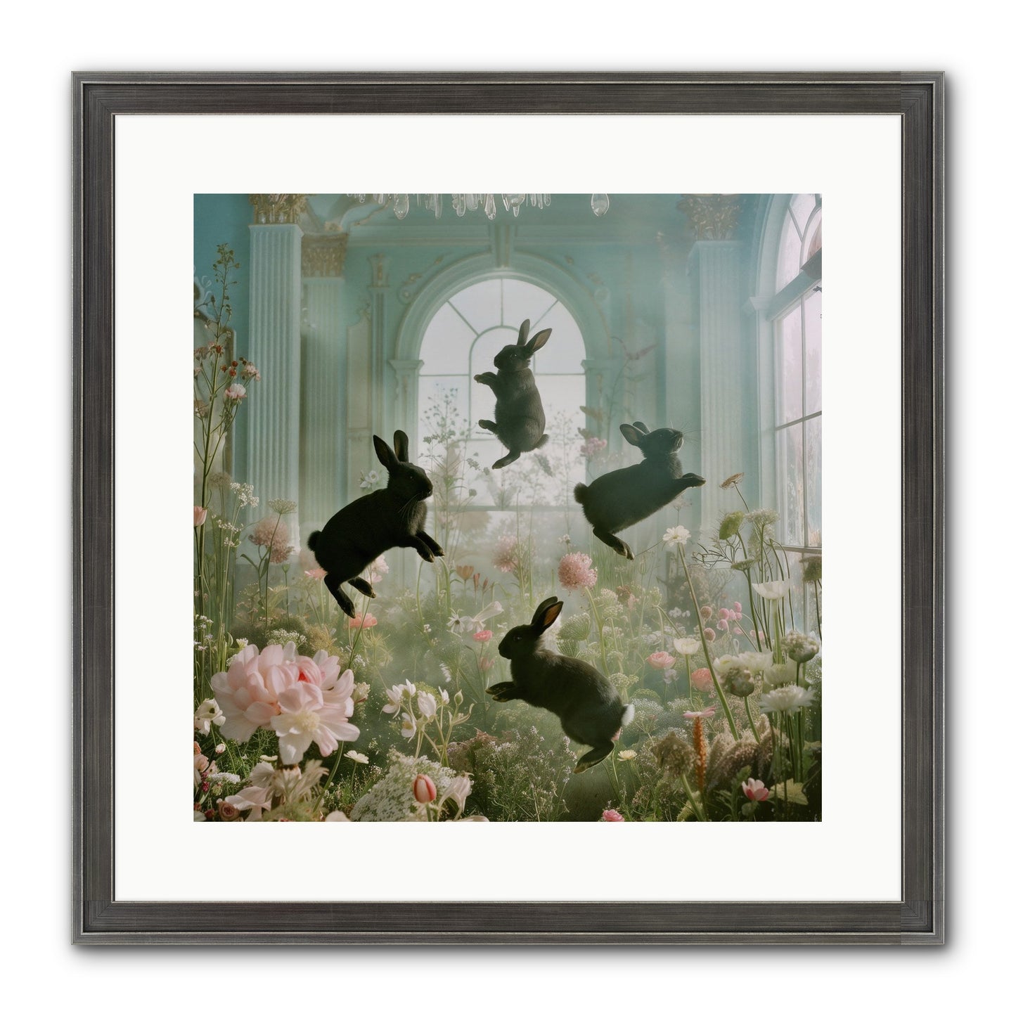 Lapin Noir Fantasia Framed Print - Slimwoods Black/Silver 16x16