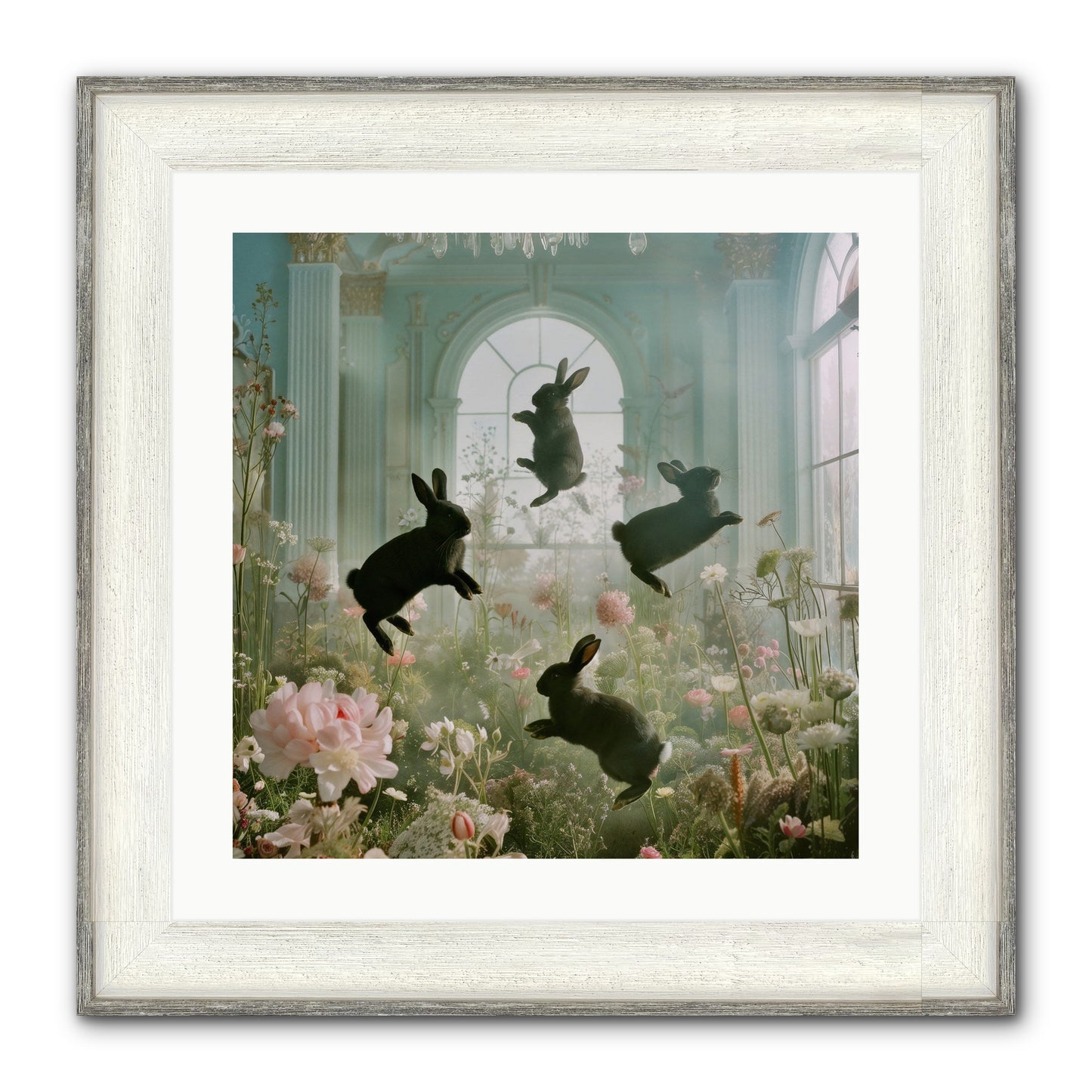 Lapin Noir Fantasia Framed Print - Driftwood White 20x20