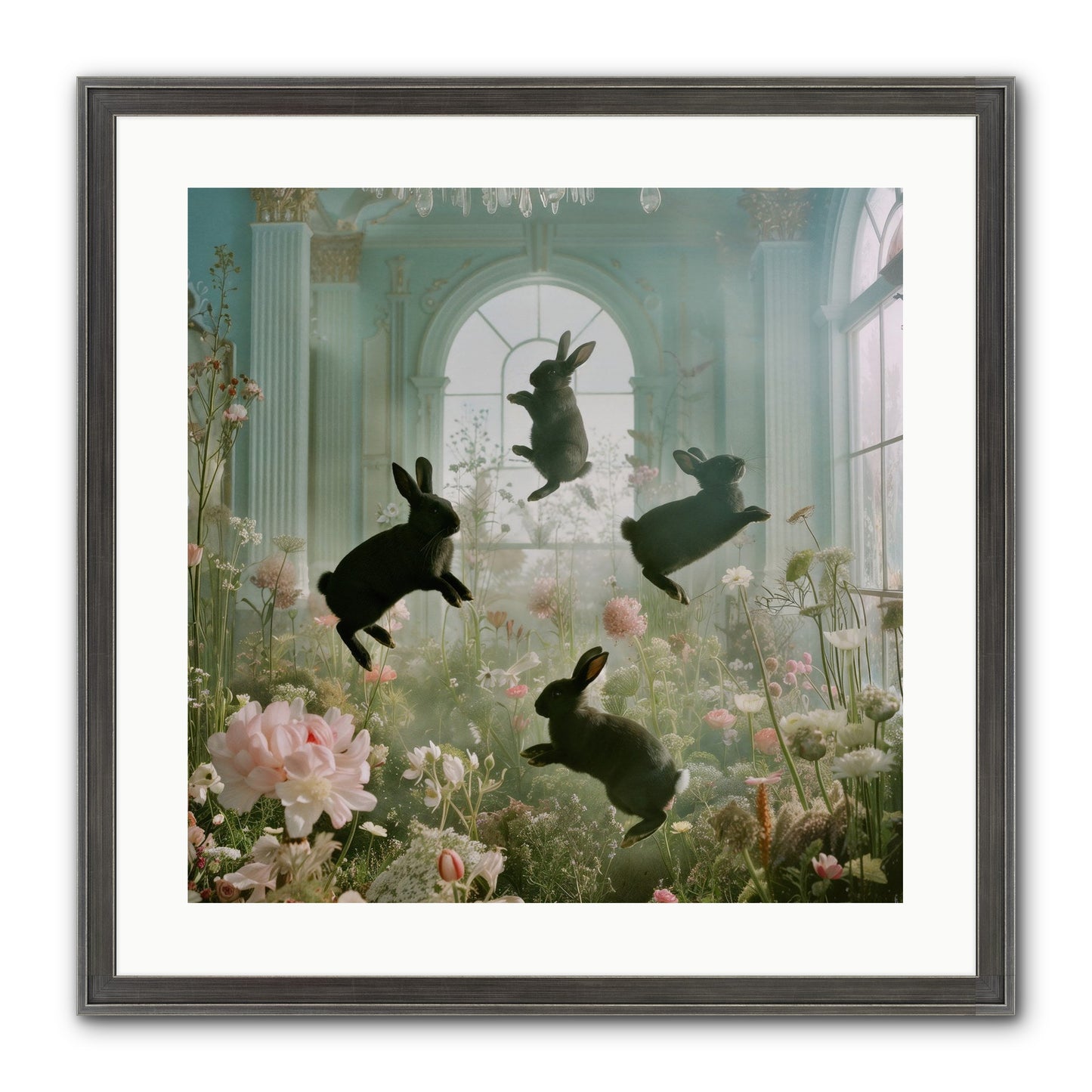 Lapin Noir Fantasia Framed Print - Slimwoods Black/Silver 20x20