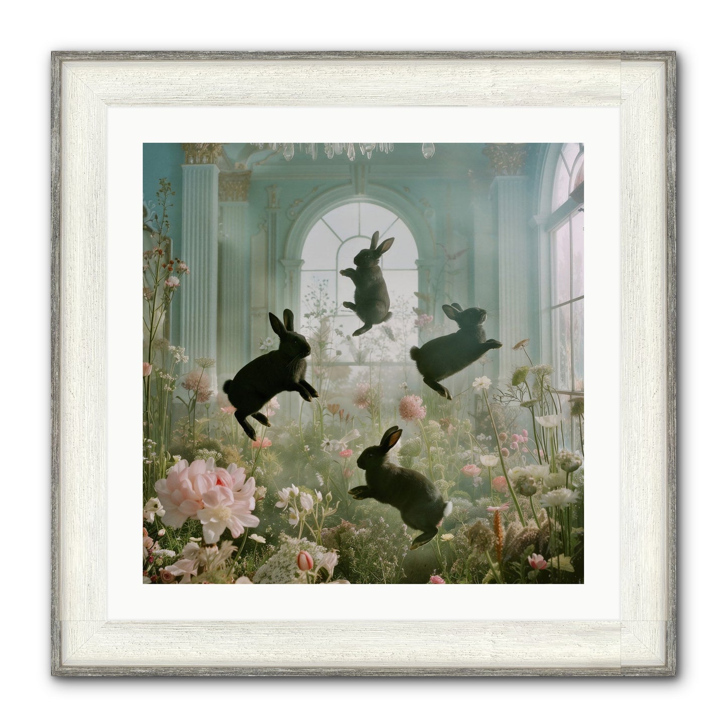 Lapin Noir Fantasia Framed Print - Driftwood White 24x24