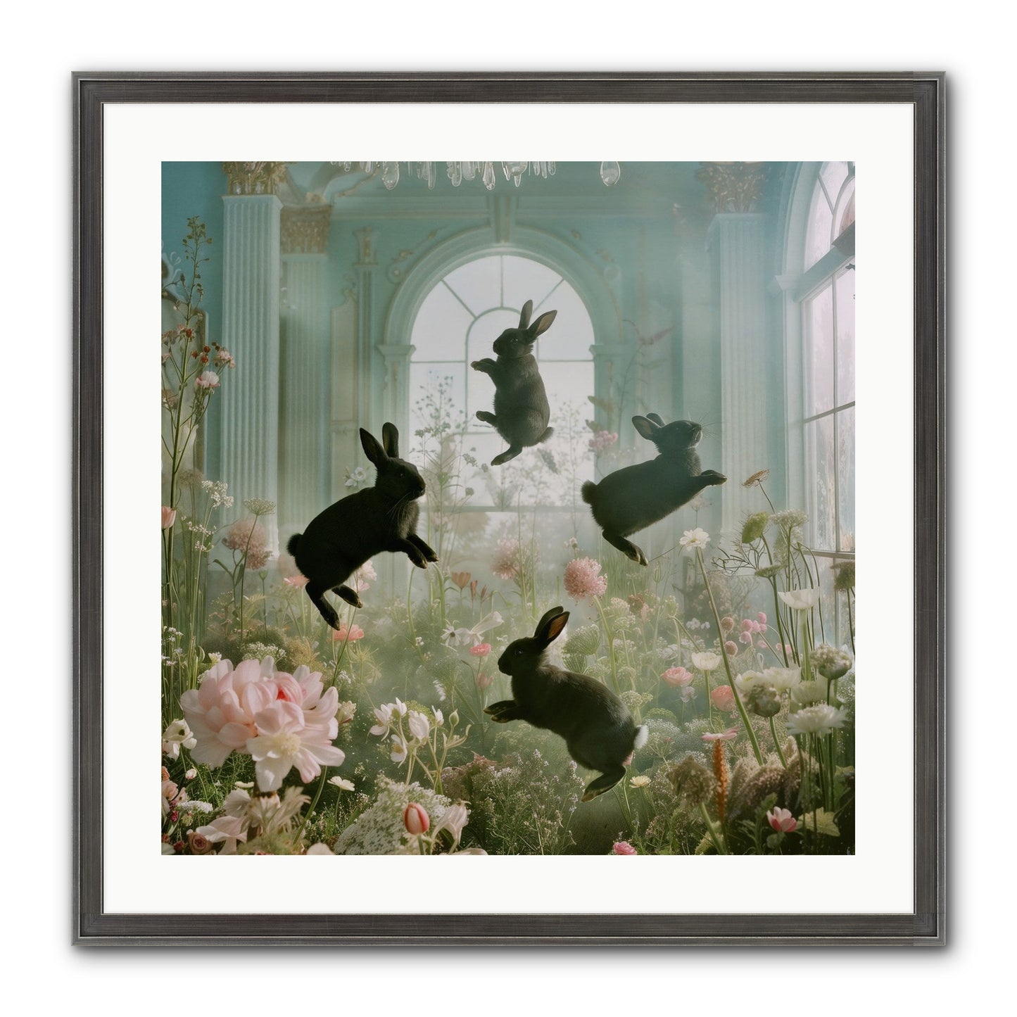 Lapin Noir Fantasia Framed Print - Slimwoods Black/Silver 24x24