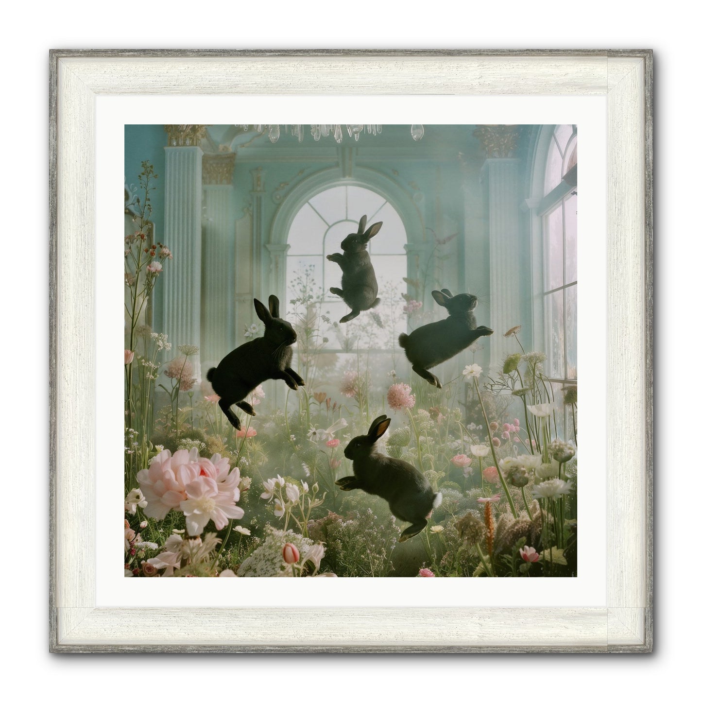 Lapin Noir Fantasia Framed Print - Driftwood White 30x30