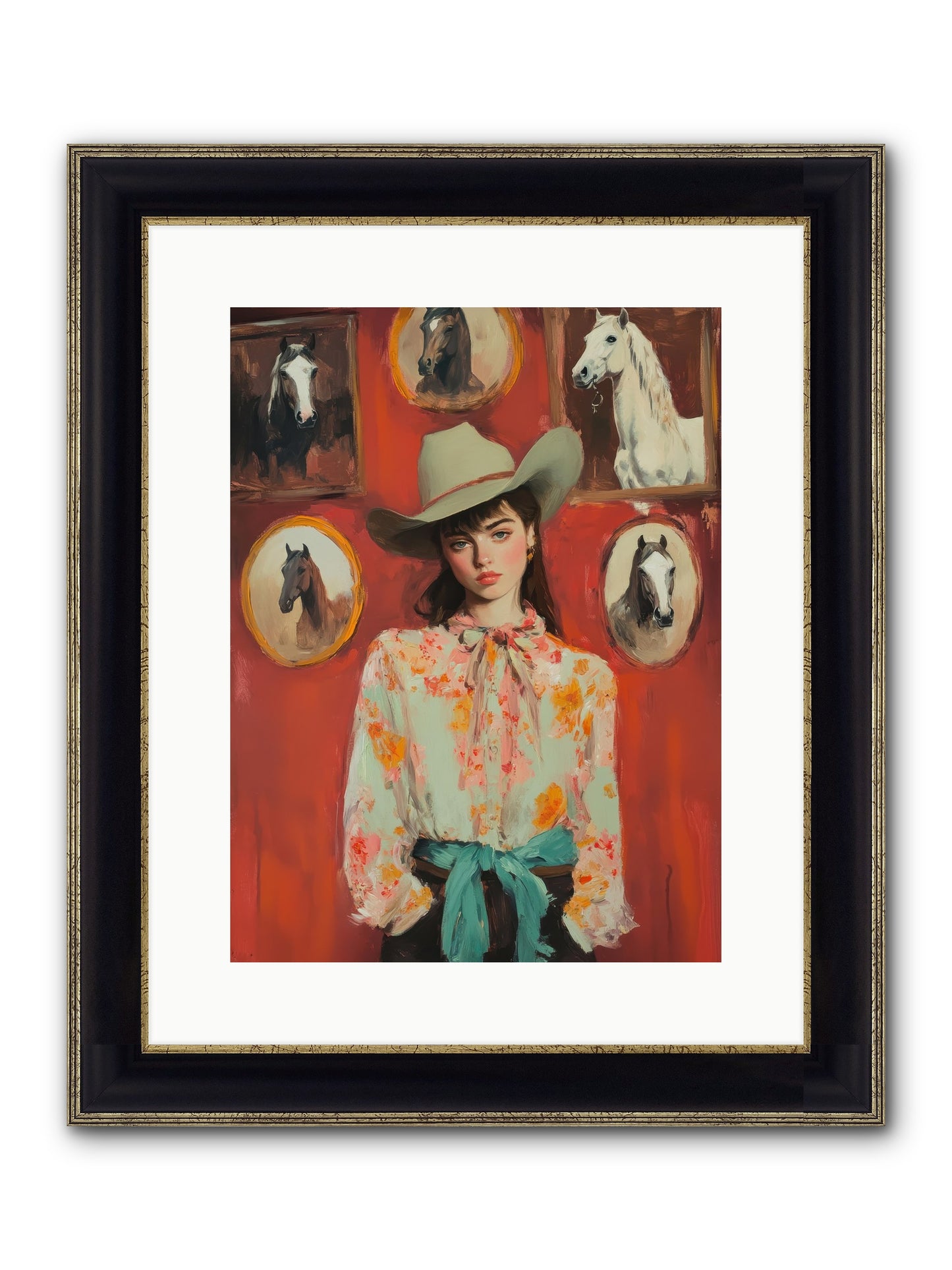 Lariat Legend Framed Print - Black & Gold 12x16