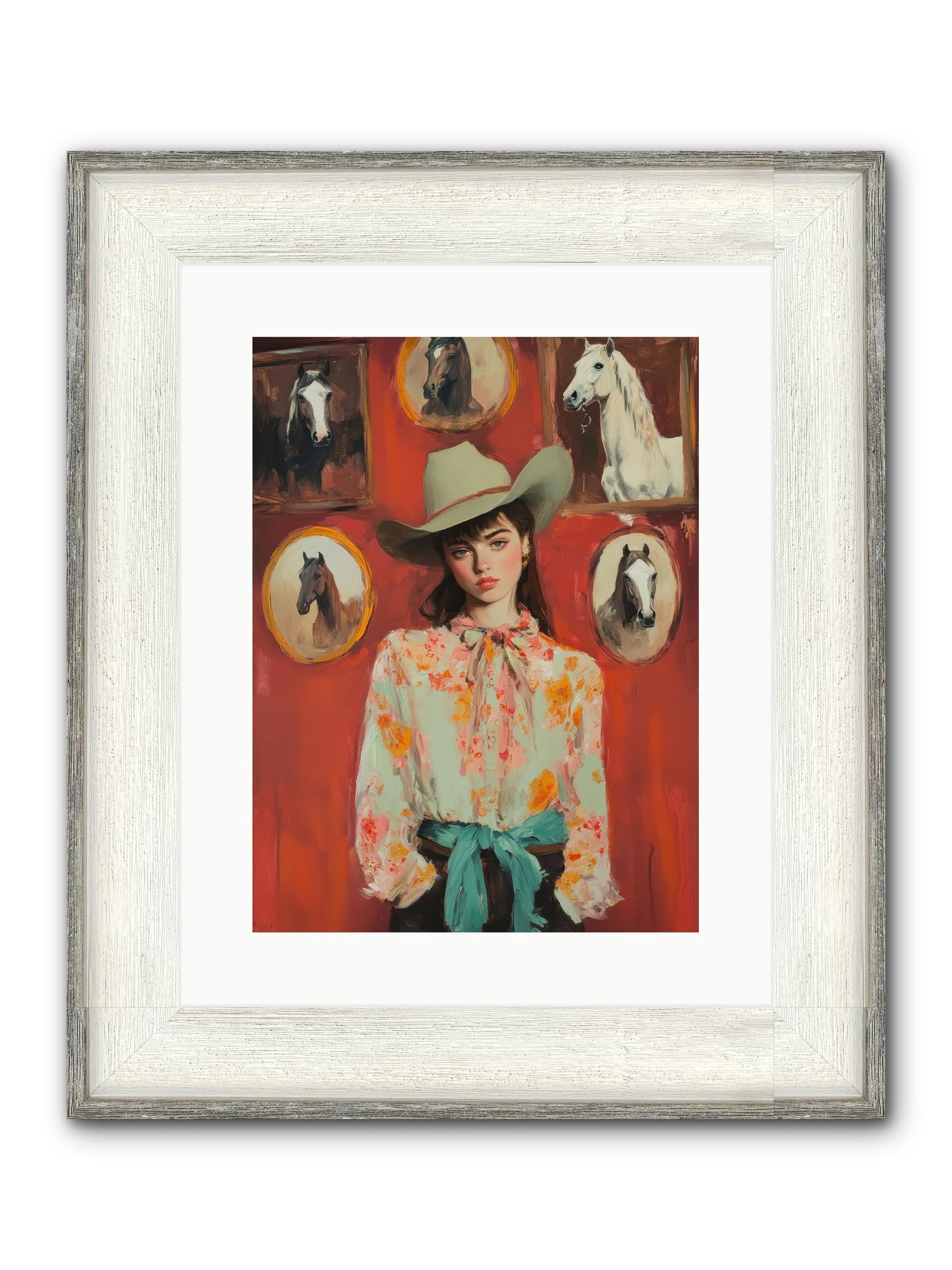 Lariat Legend Framed Print - Driftwood White 12x16