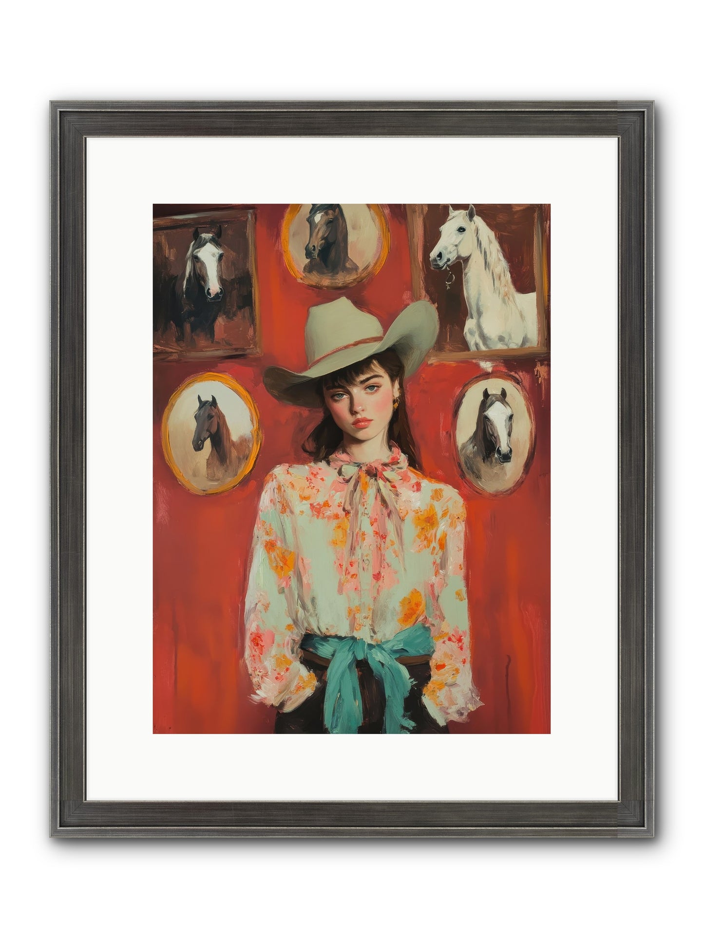 Lariat Legend Framed Print - Slimwoods Black/Silver 12x16