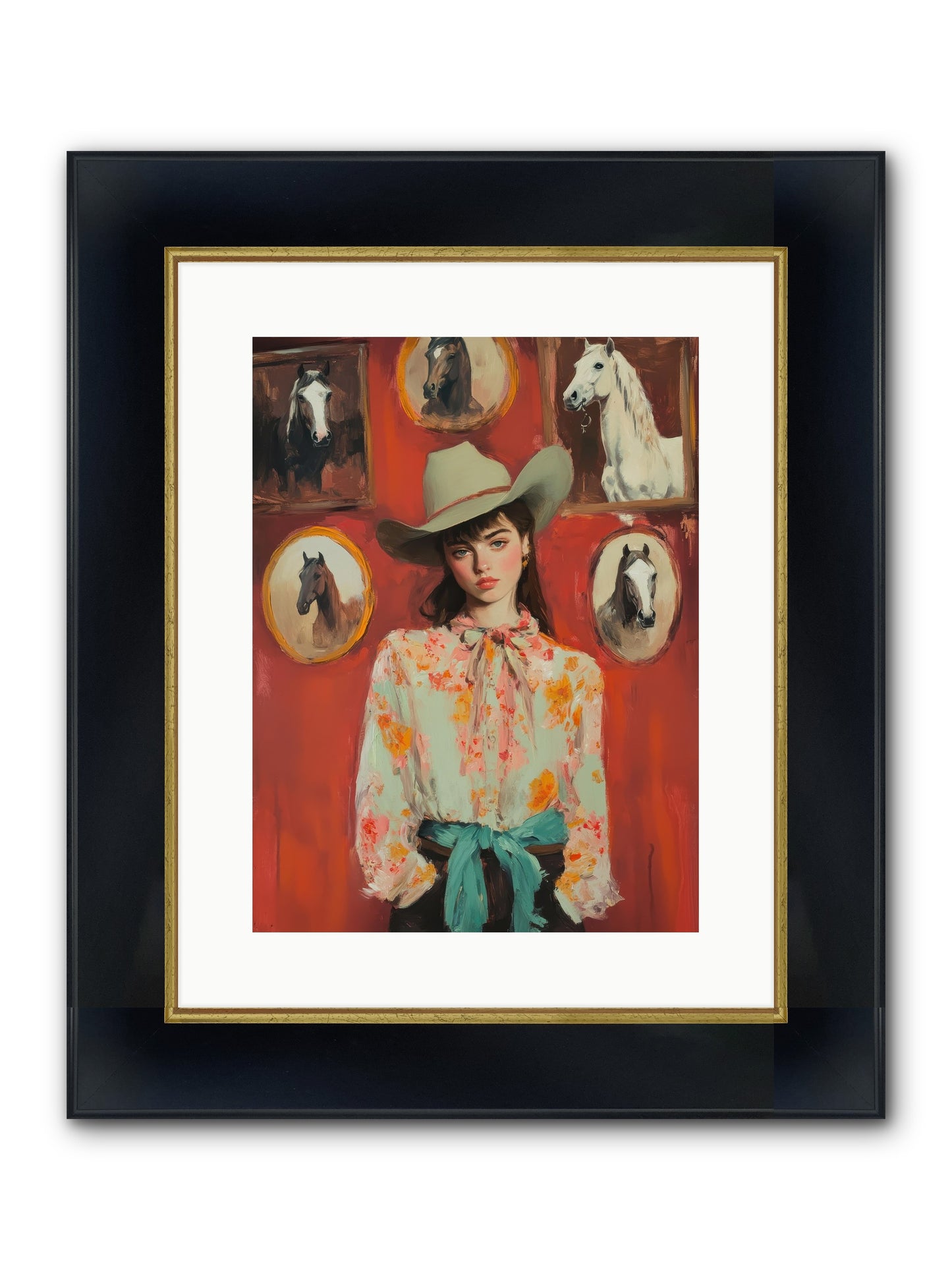 Lariat Legend Framed Print - Wide Black w/Gold 12x16