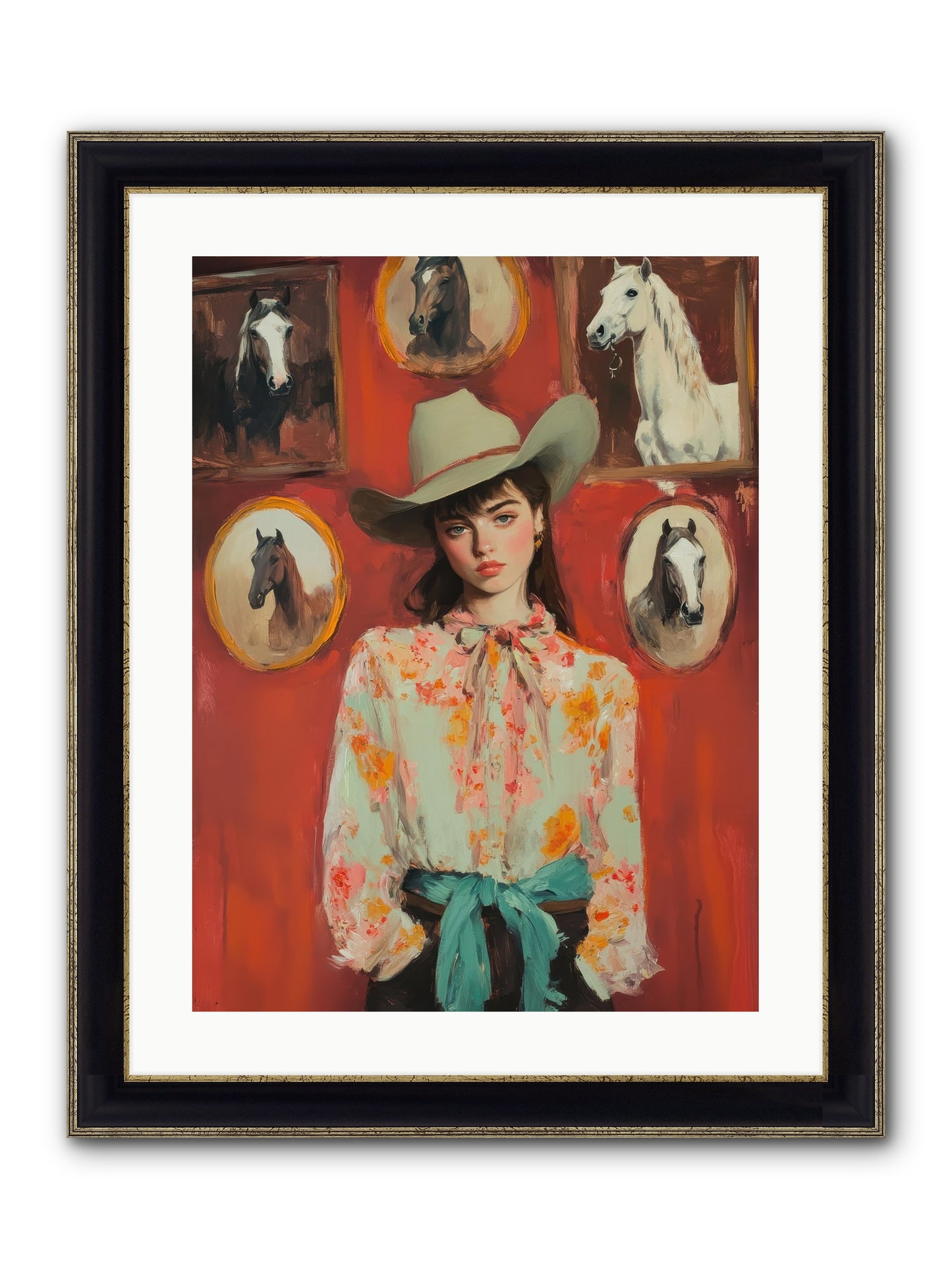 Lariat Legend Framed Print - Black & Gold 18x24