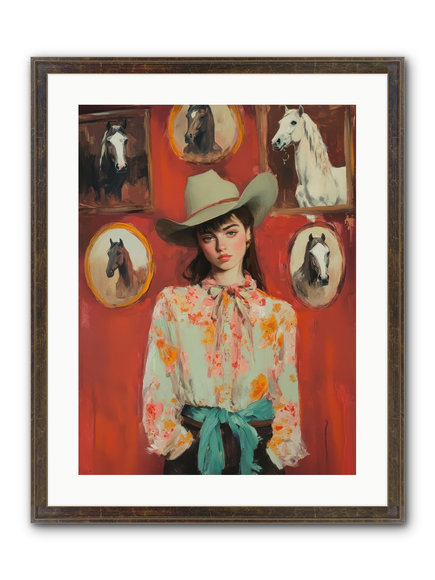 Lariat Legend Framed Print - Slimwoods Black/Gold 18x24