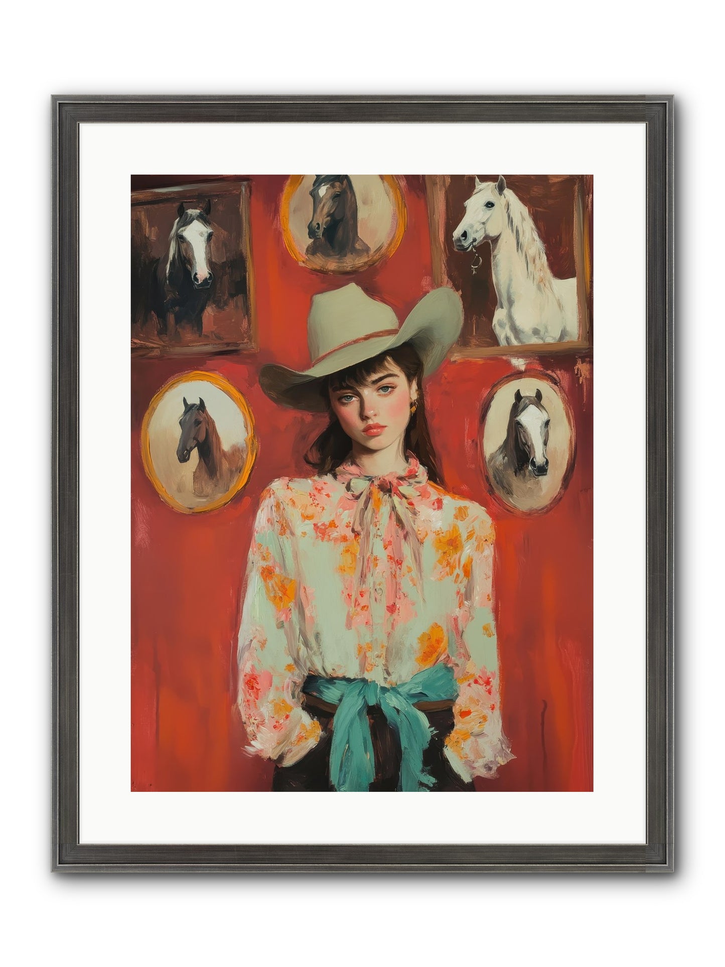 Lariat Legend Framed Print - Slimwoods Black/Silver 18x24