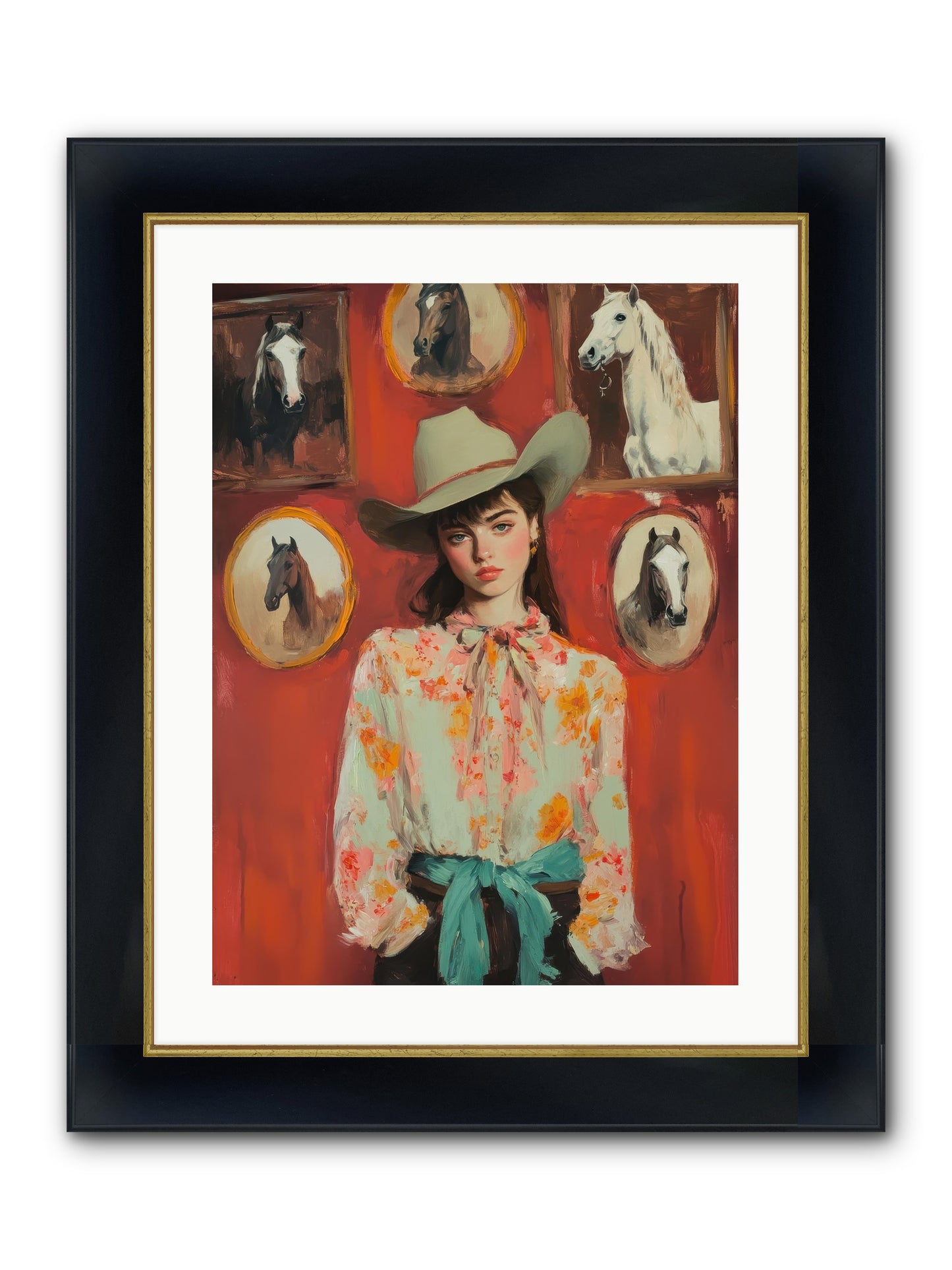 Lariat Legend Framed Print - Wide Black w/Gold 18x24