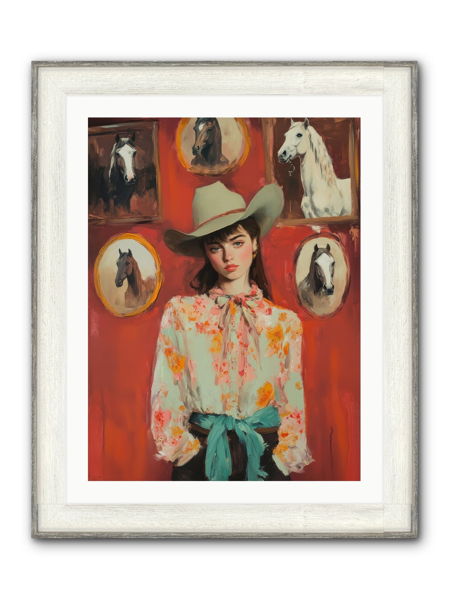 Lariat Legend Framed Print - Driftwood White 24x32