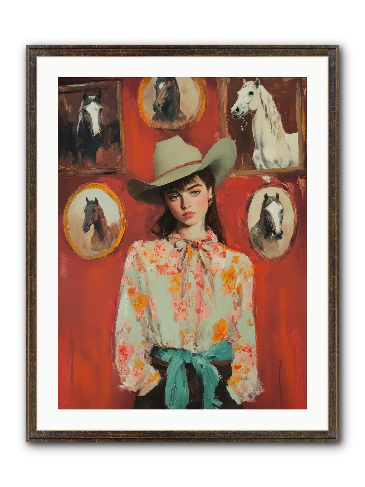 Lariat Legend Framed Print - Slimwoods Black/Gold 24x32