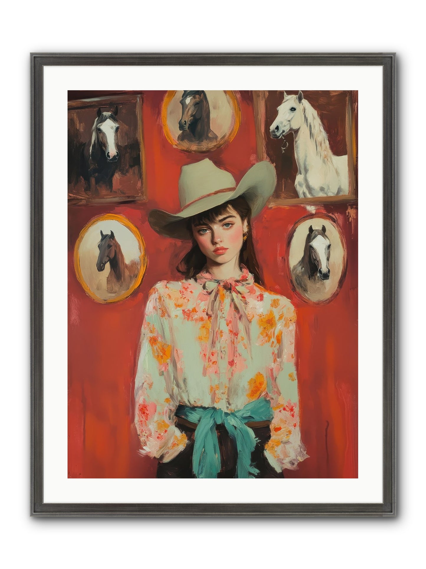 Lariat Legend Framed Print - Slimwoods Black/Silver 24x32