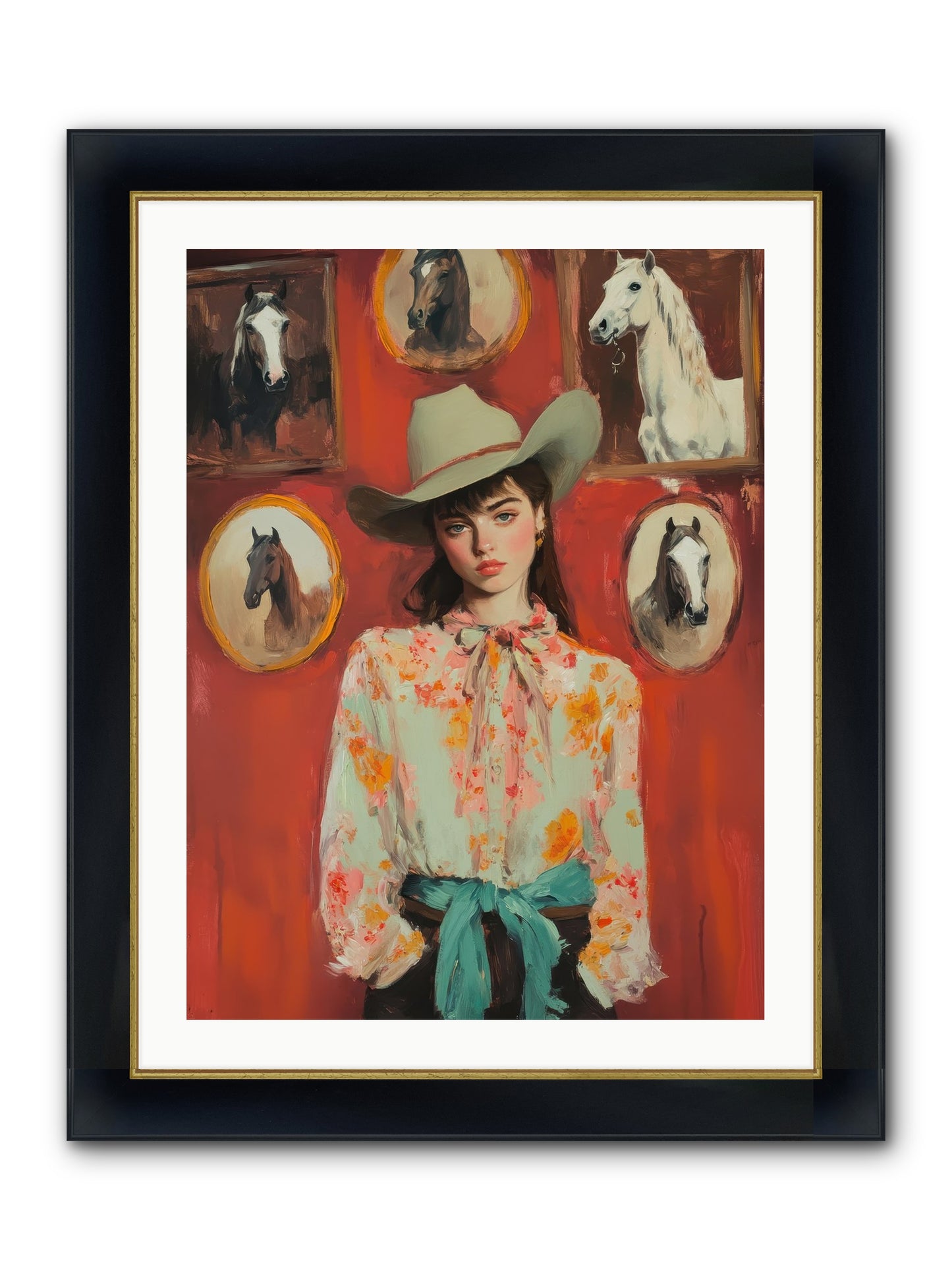 Lariat Legend Framed Print - Wide Black w/Gold 24x32