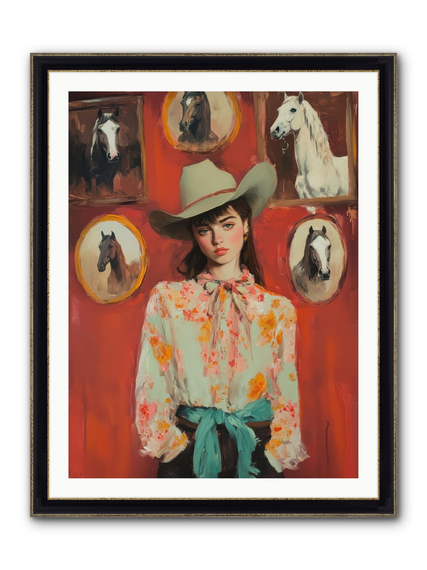 Lariat Legend Framed Print - Black & Gold 30x40