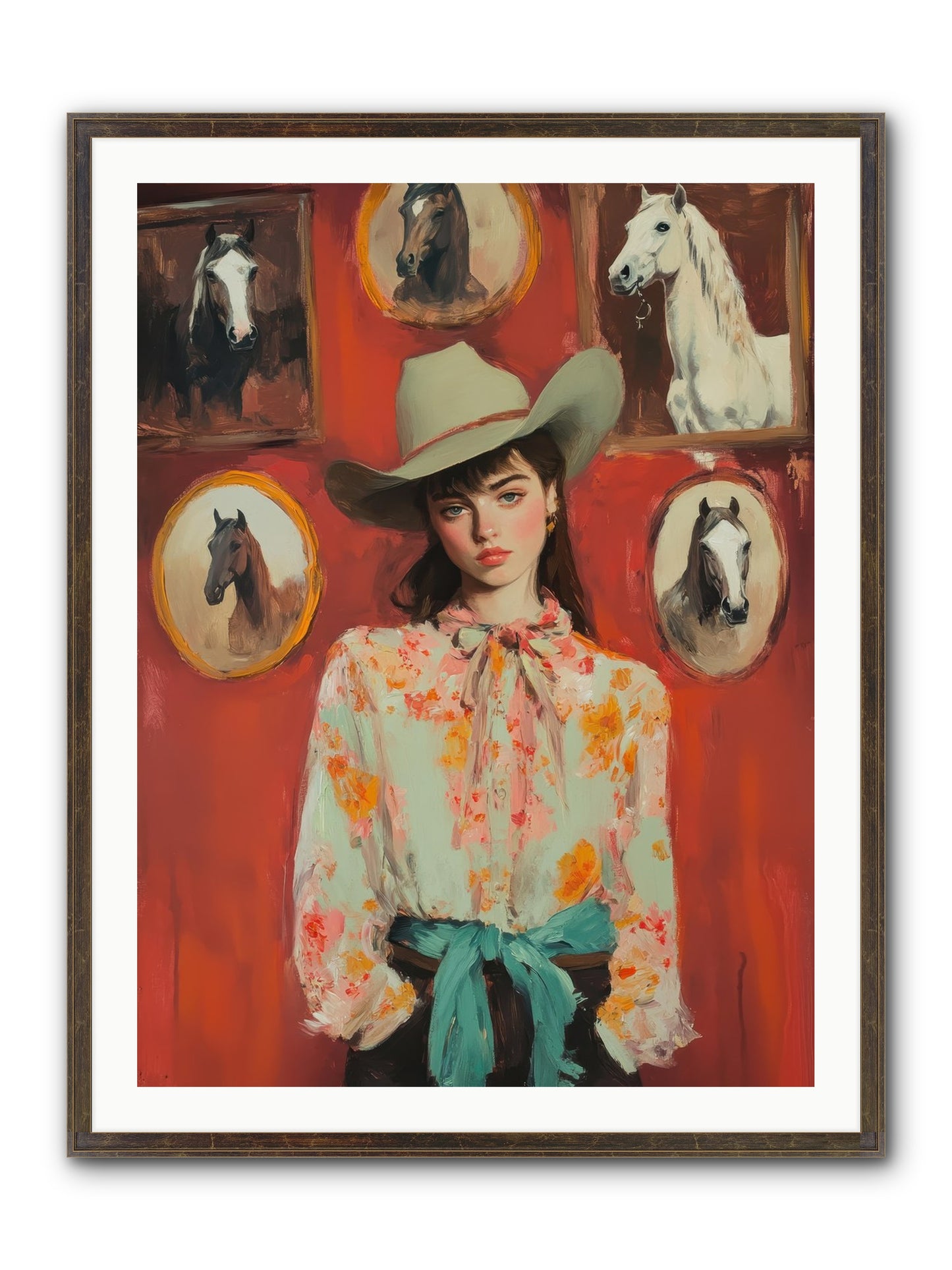 Lariat Legend Framed Print - Slimwoods Black/Gold 30x40