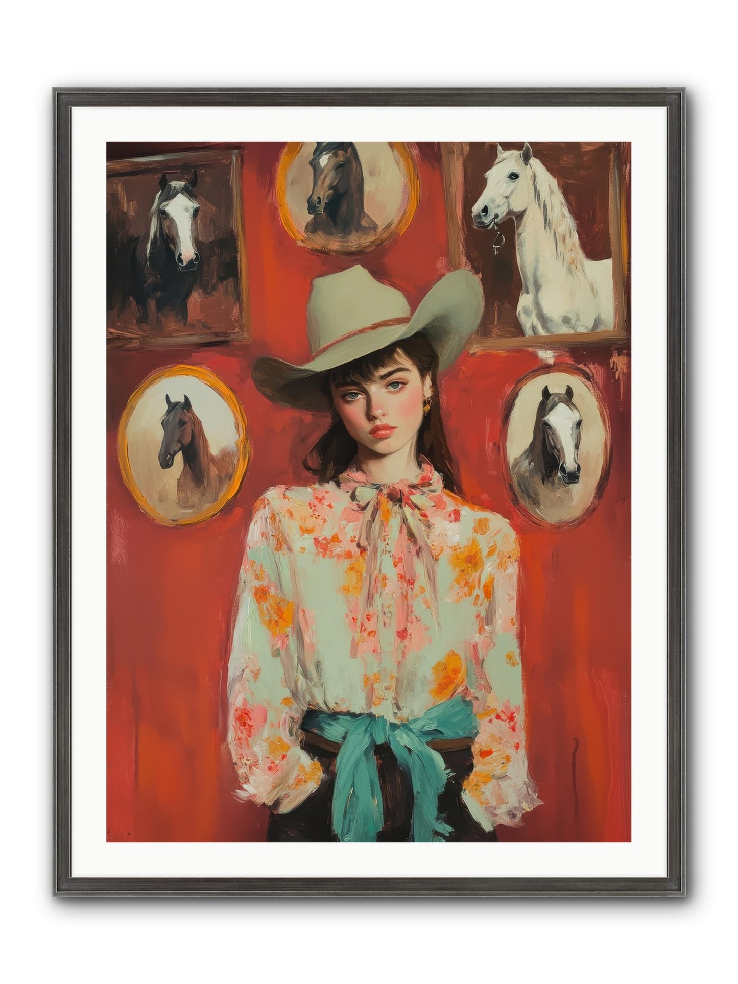 Lariat Legend Framed Print - Slimwoods Black/Silver 30x40