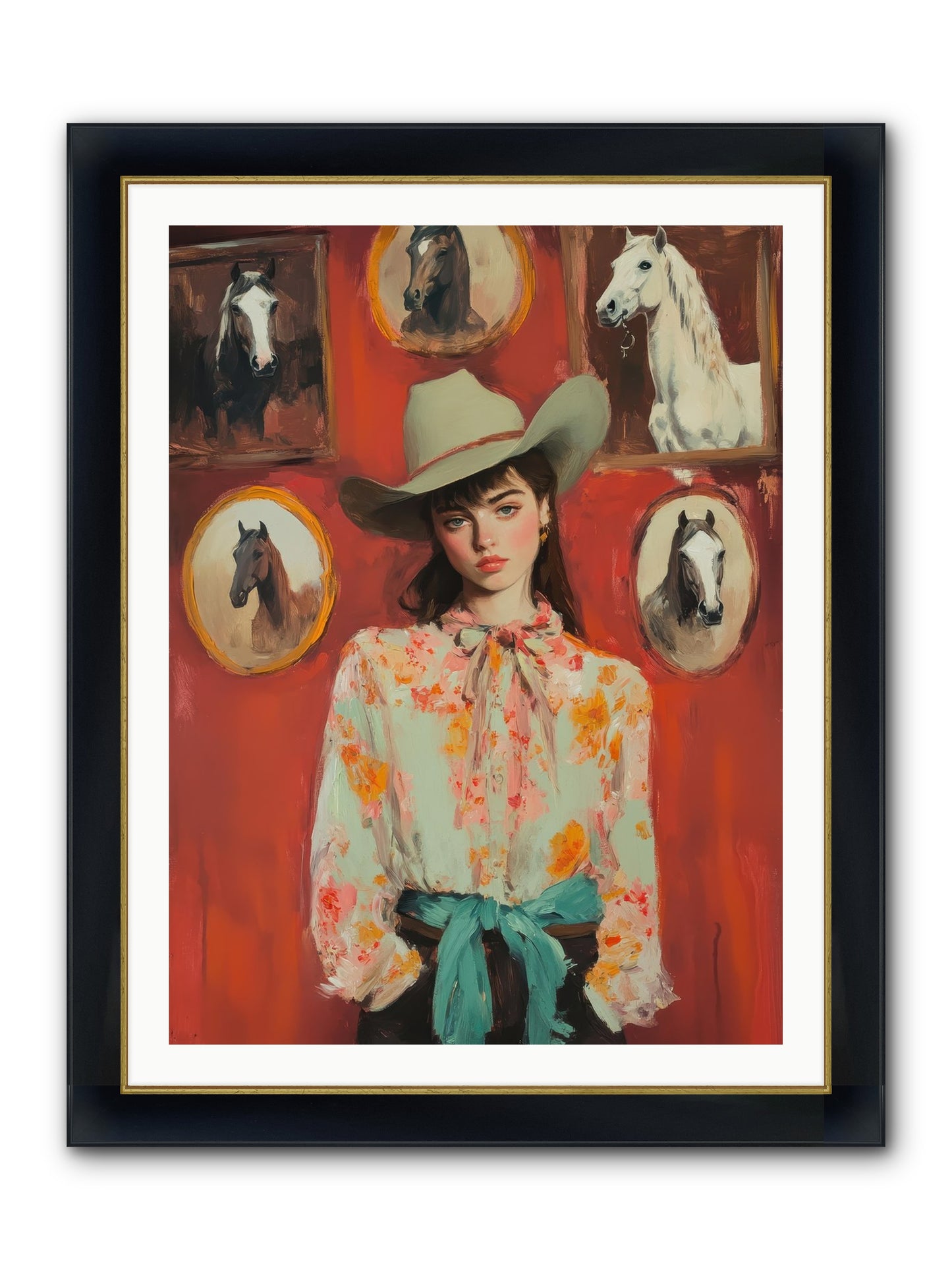 Lariat Legend Framed Print - Wide Black w/Gold 30x40