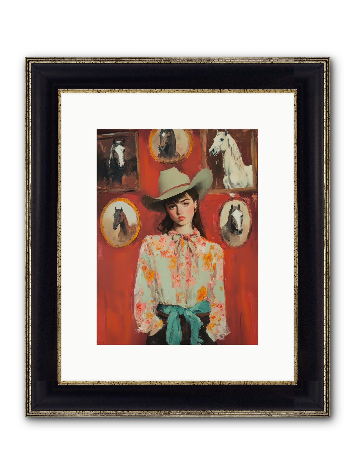 Lariat Legend Framed Print - Black & Gold 9x12