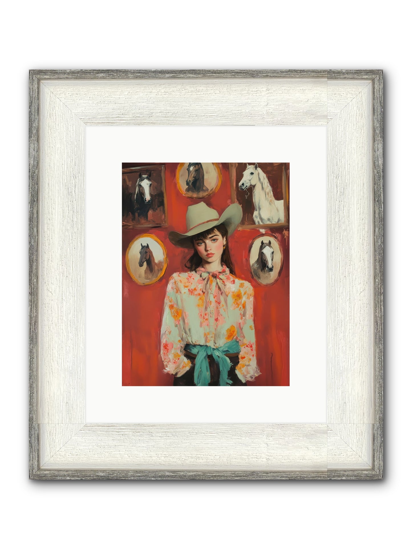 Lariat Legend Framed Print - Driftwood White 9x12