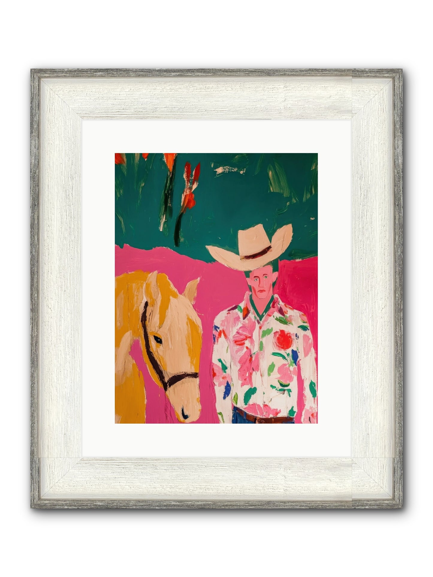 Last Lasso Framed Print - Driftwood White 12x16