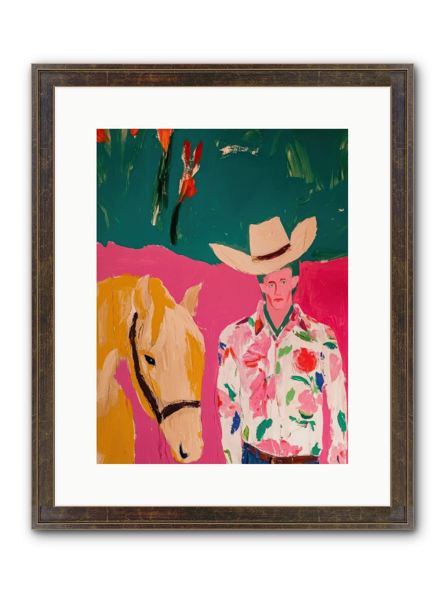 Last Lasso Framed Print - Slimwoods Black/Gold 12x16
