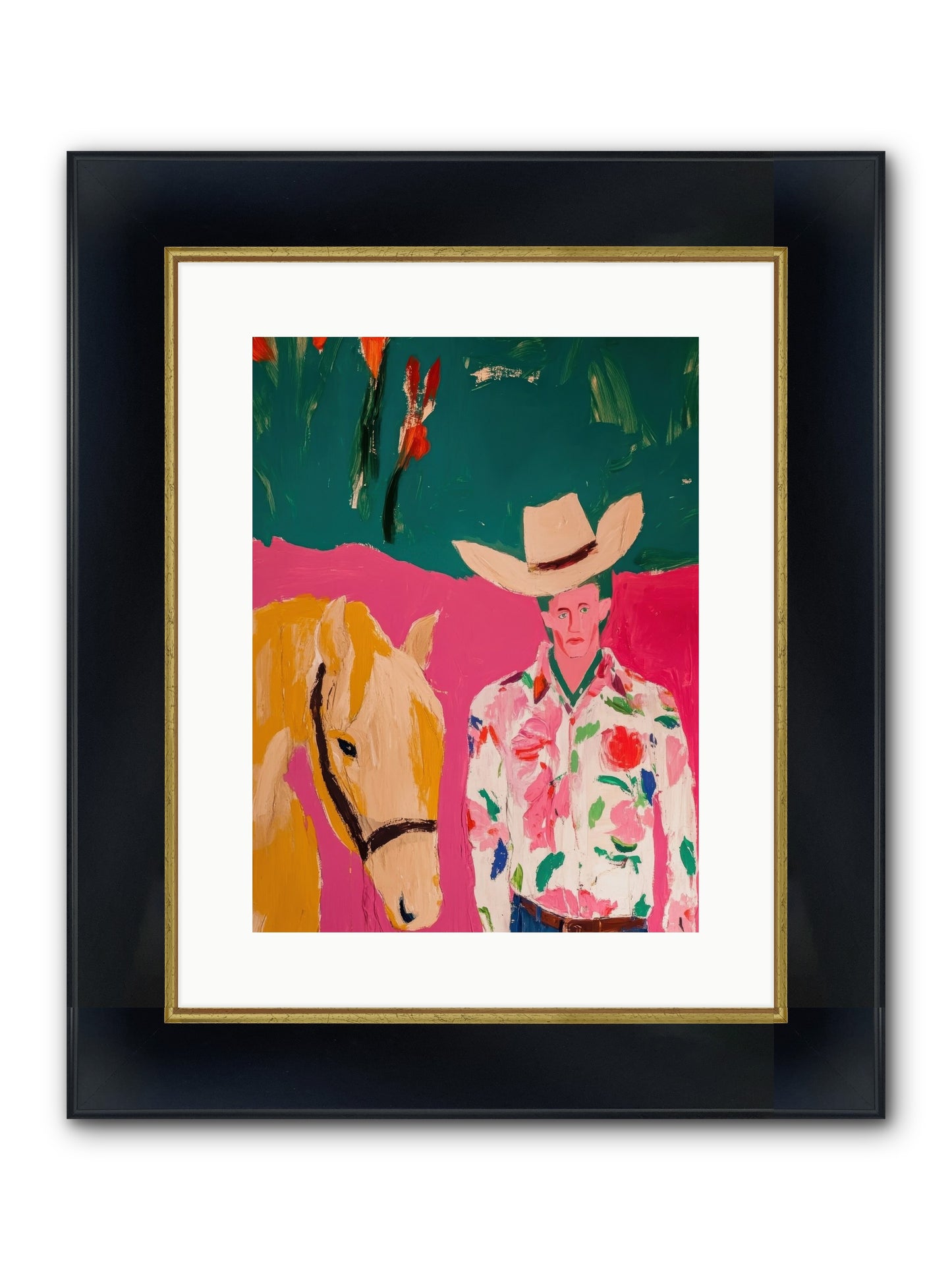 Last Lasso Framed Print - Wide Black w/Gold 12x16