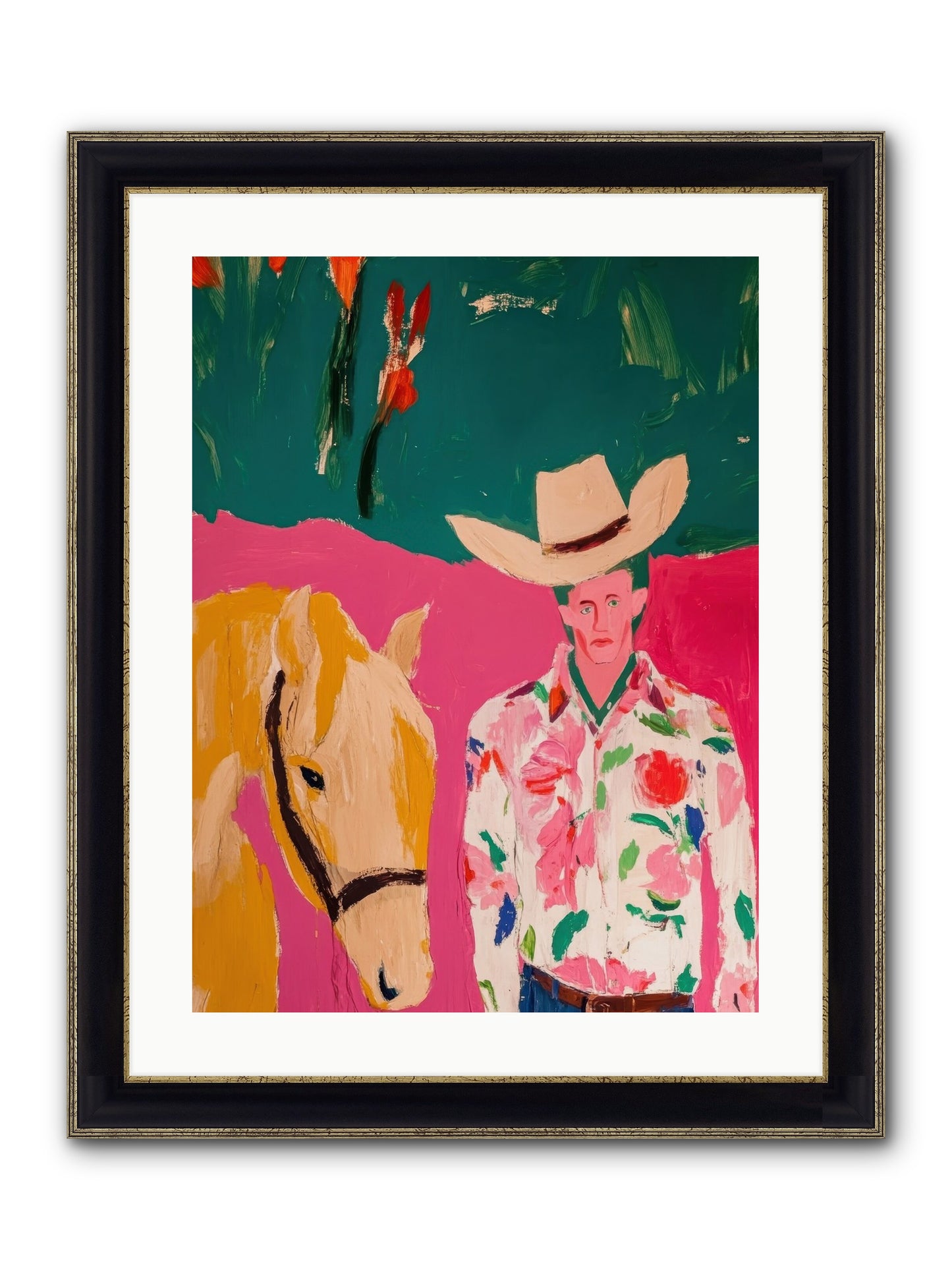 Last Lasso Framed Print - Black & Gold 18x24